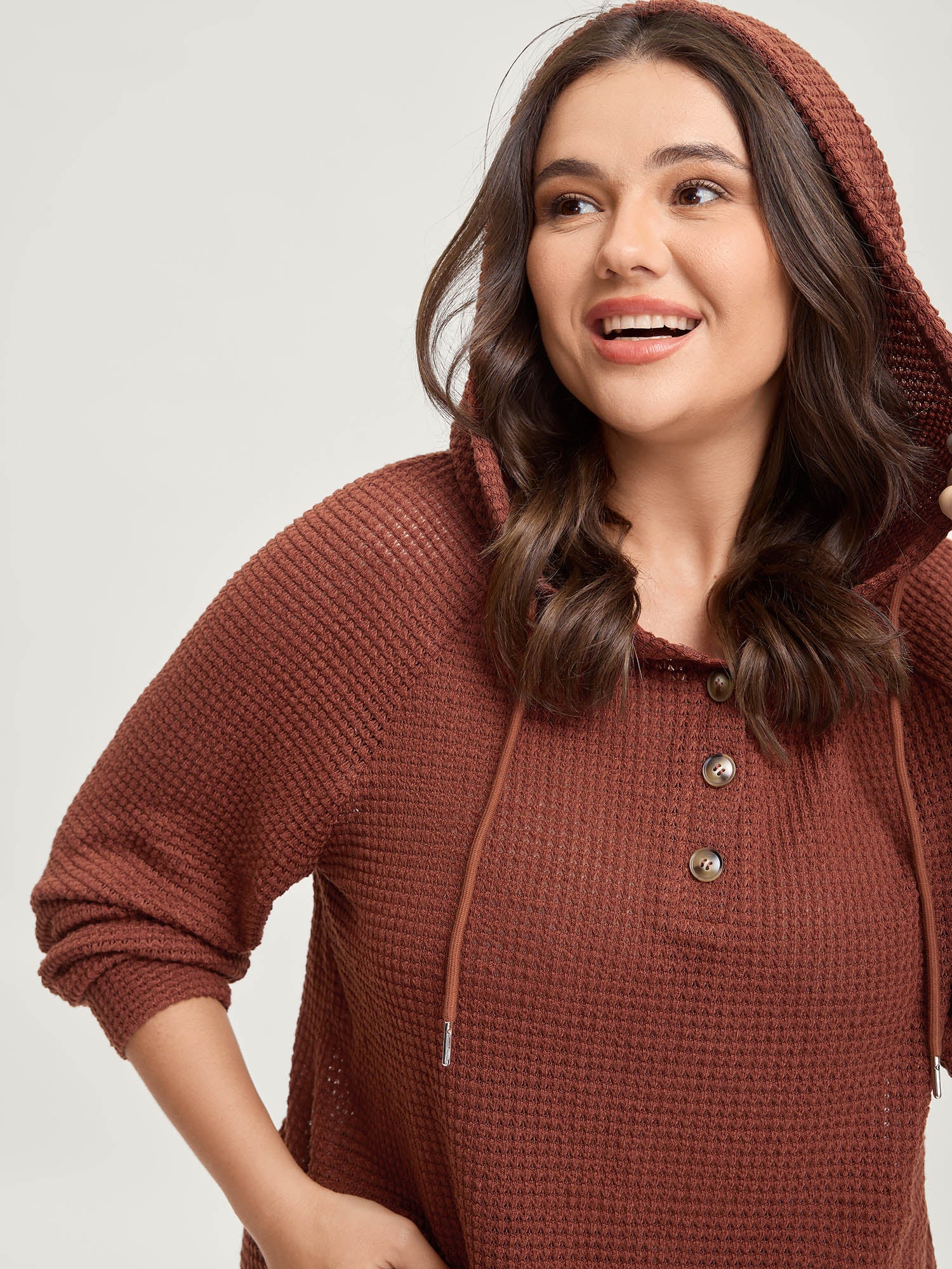 Textured Hooded Neck-Tie T-Shirt
