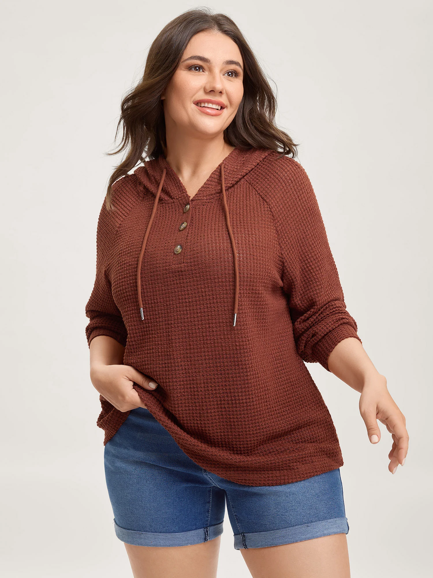 Textured Hooded Neck-Tie T-Shirt - Image 2