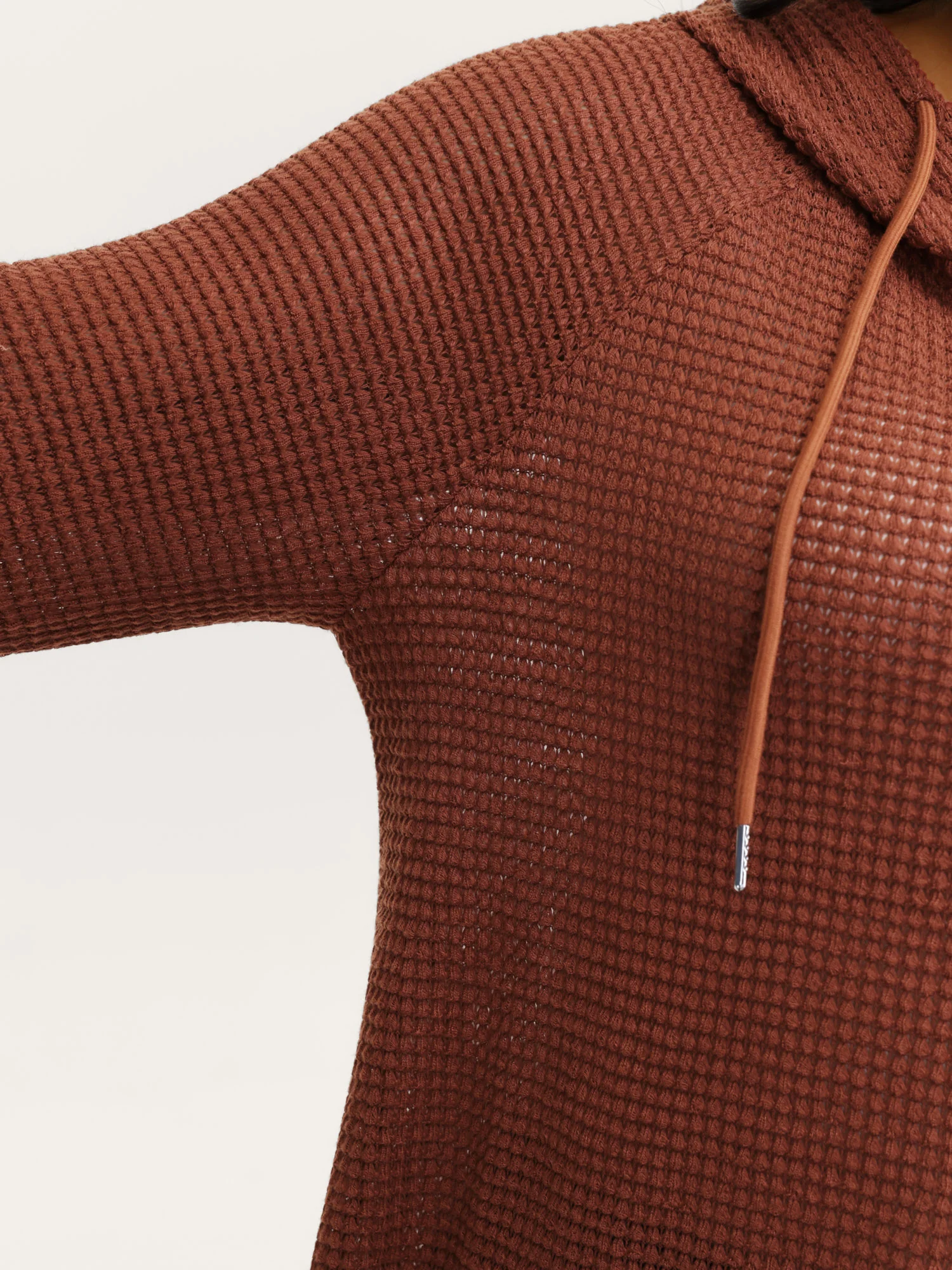 Textured Hooded Neck-Tie T-Shirt - Image 3