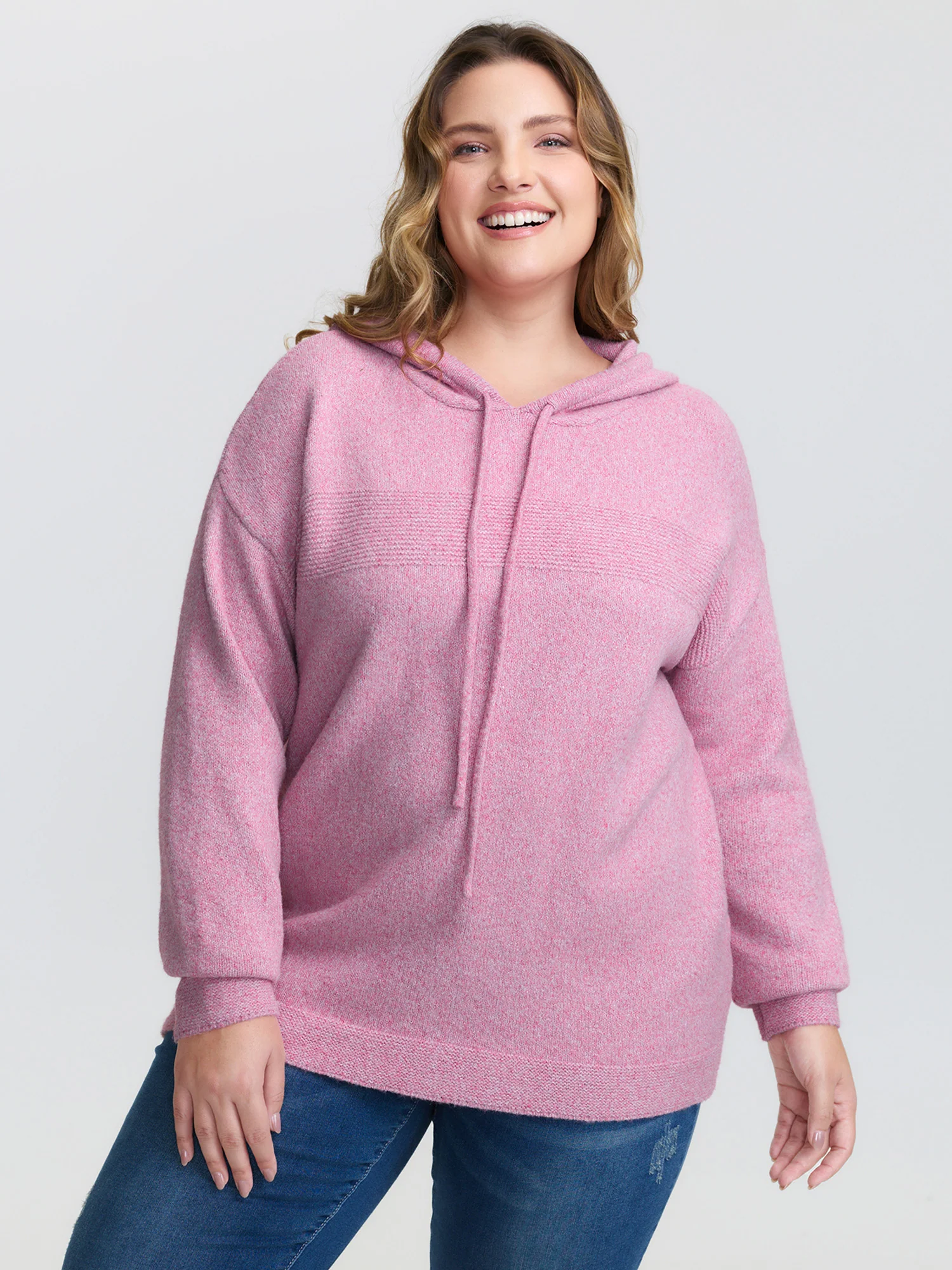 Textured Hooded Relaxed-Fit Pullover - Image 2