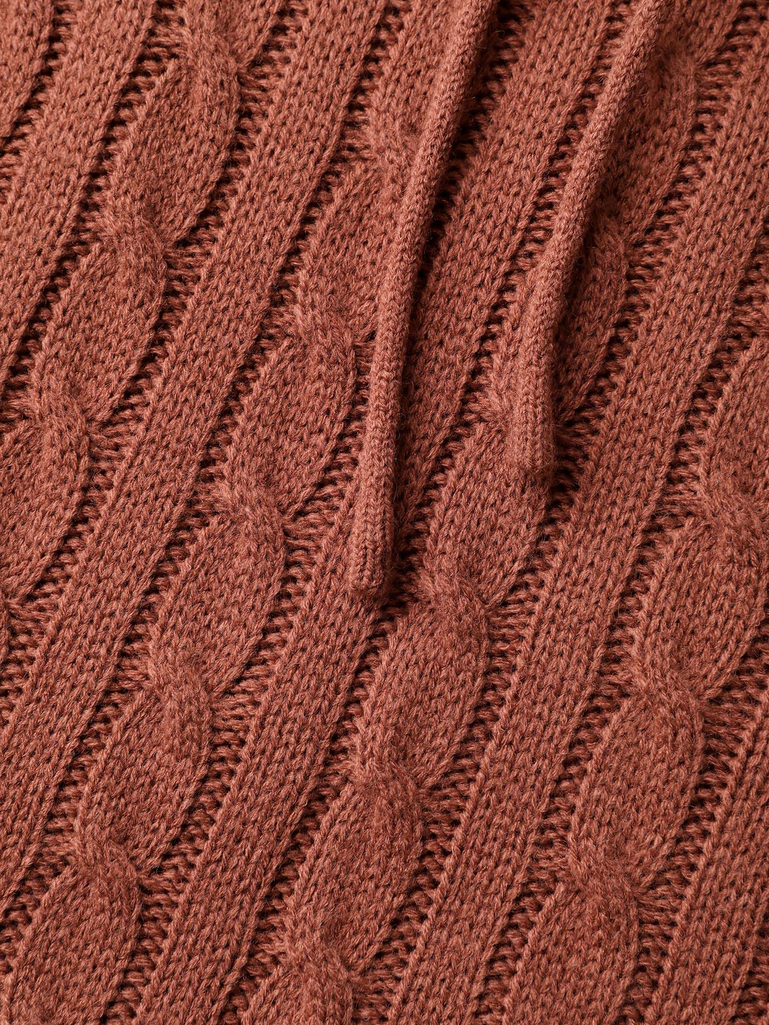 Textured Hooded Ribbed Hem Pullover - Image 5