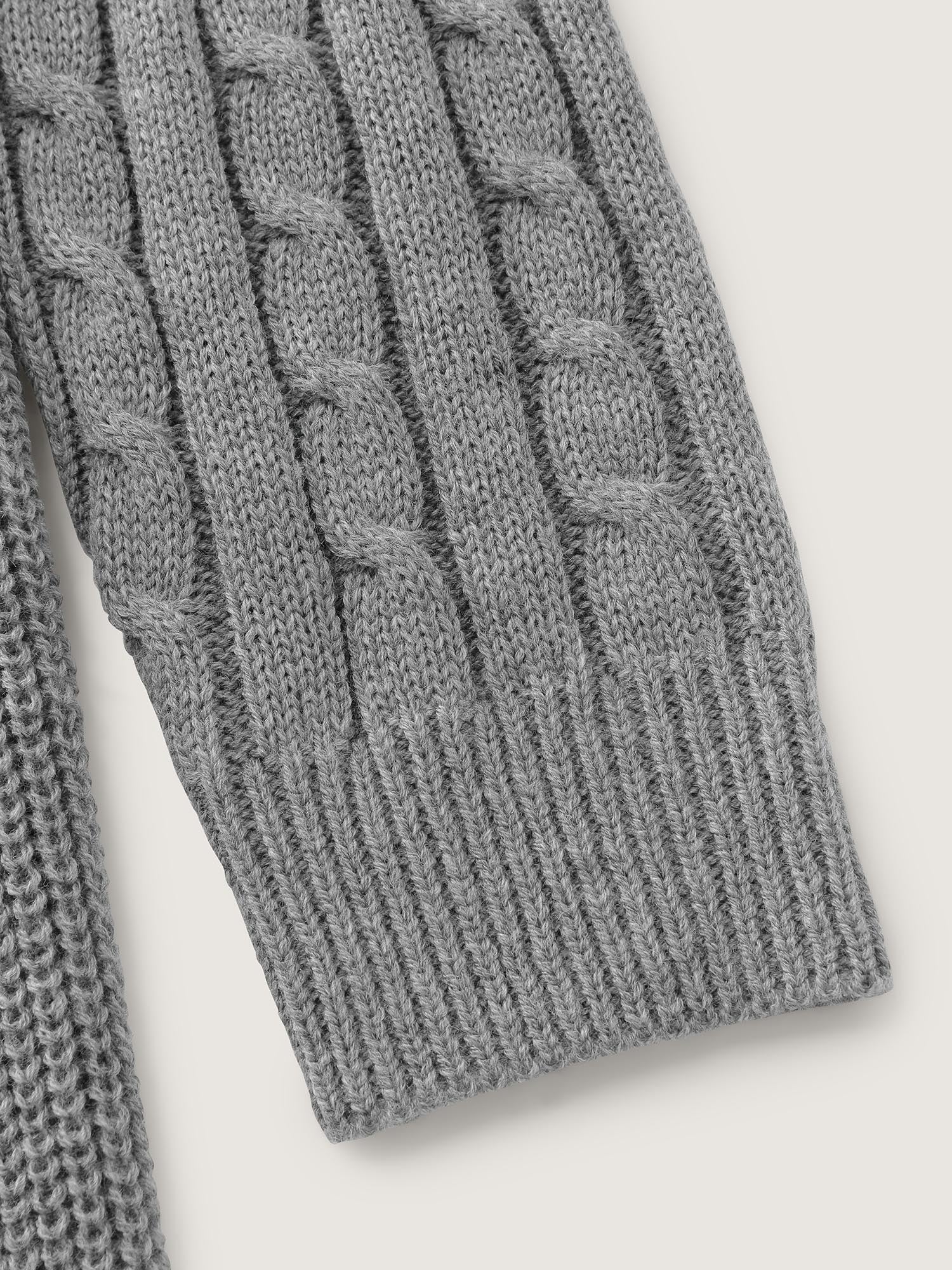 Textured Hooded Waist-Defining Sweater Dress - Image 7