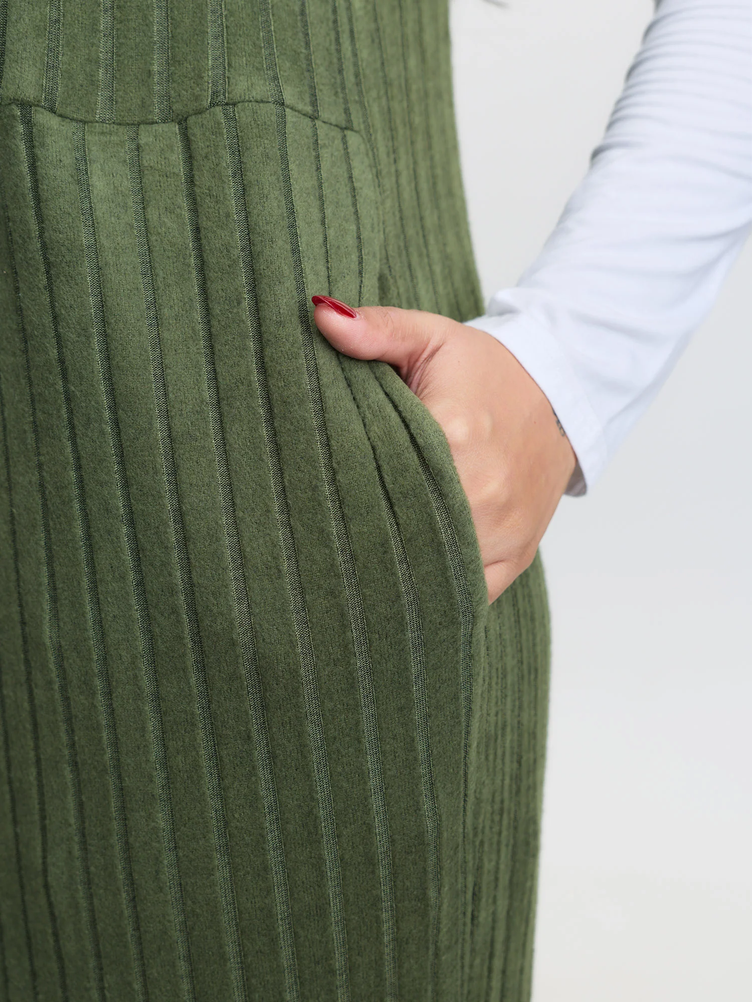 Textured Knit Adjustable Overall Jumpsuit - Image 4