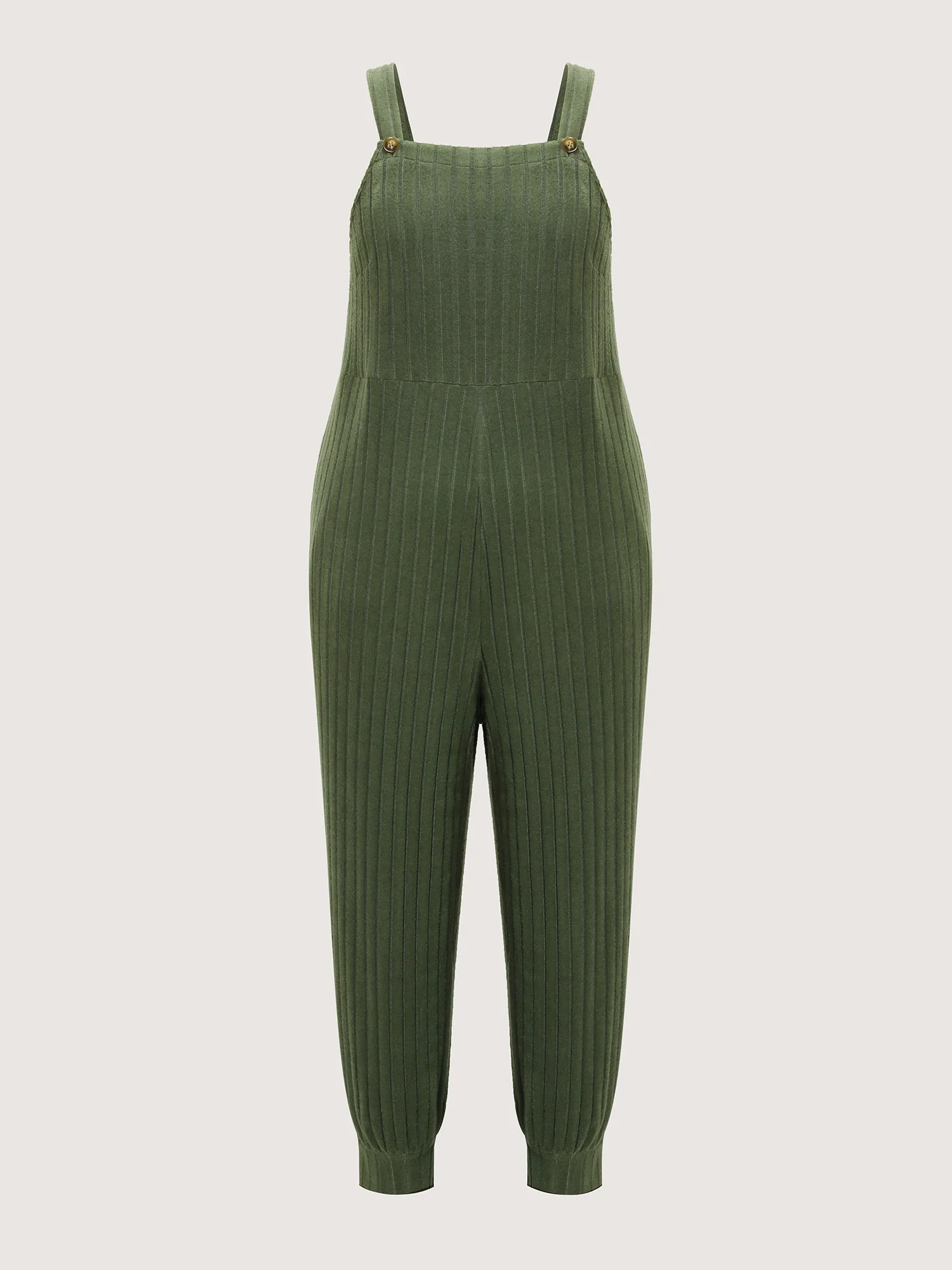 Textured Knit Adjustable Overall Jumpsuit - Image 8