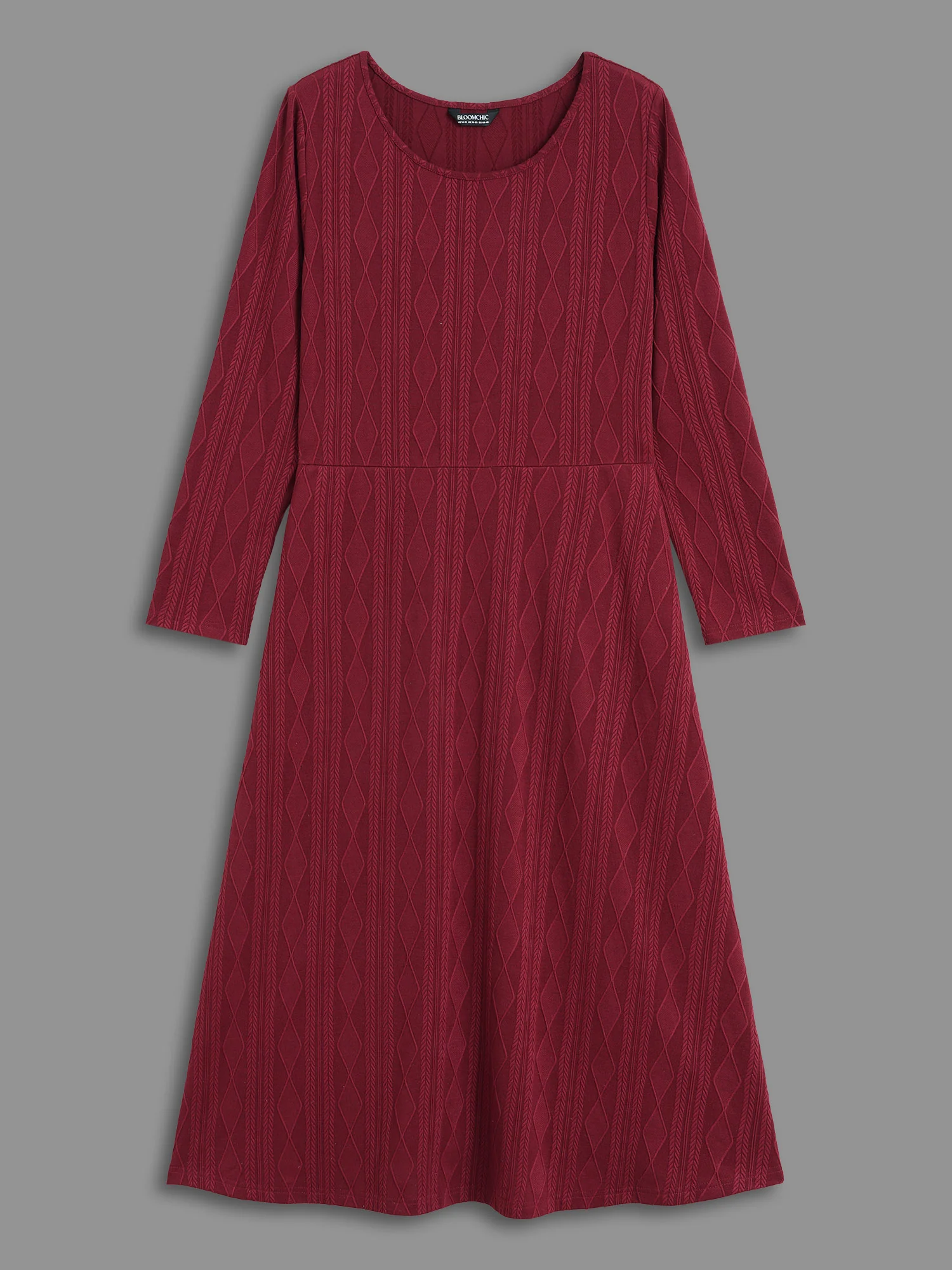 Textured Knit Fit-And-Flare Midi Dress - Image 16