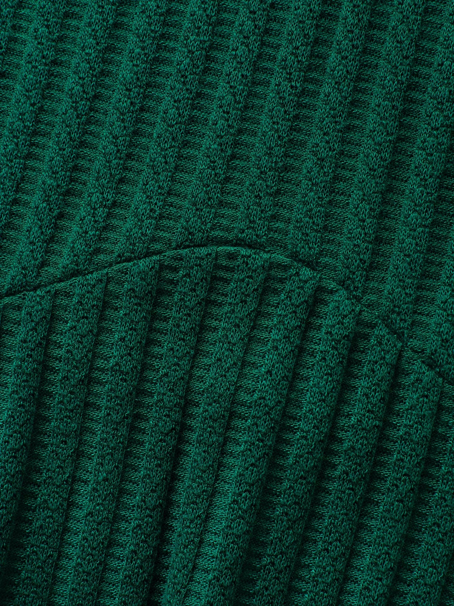 Textured Knit V-Neck Cinched-Waist Tank Top - Image 5