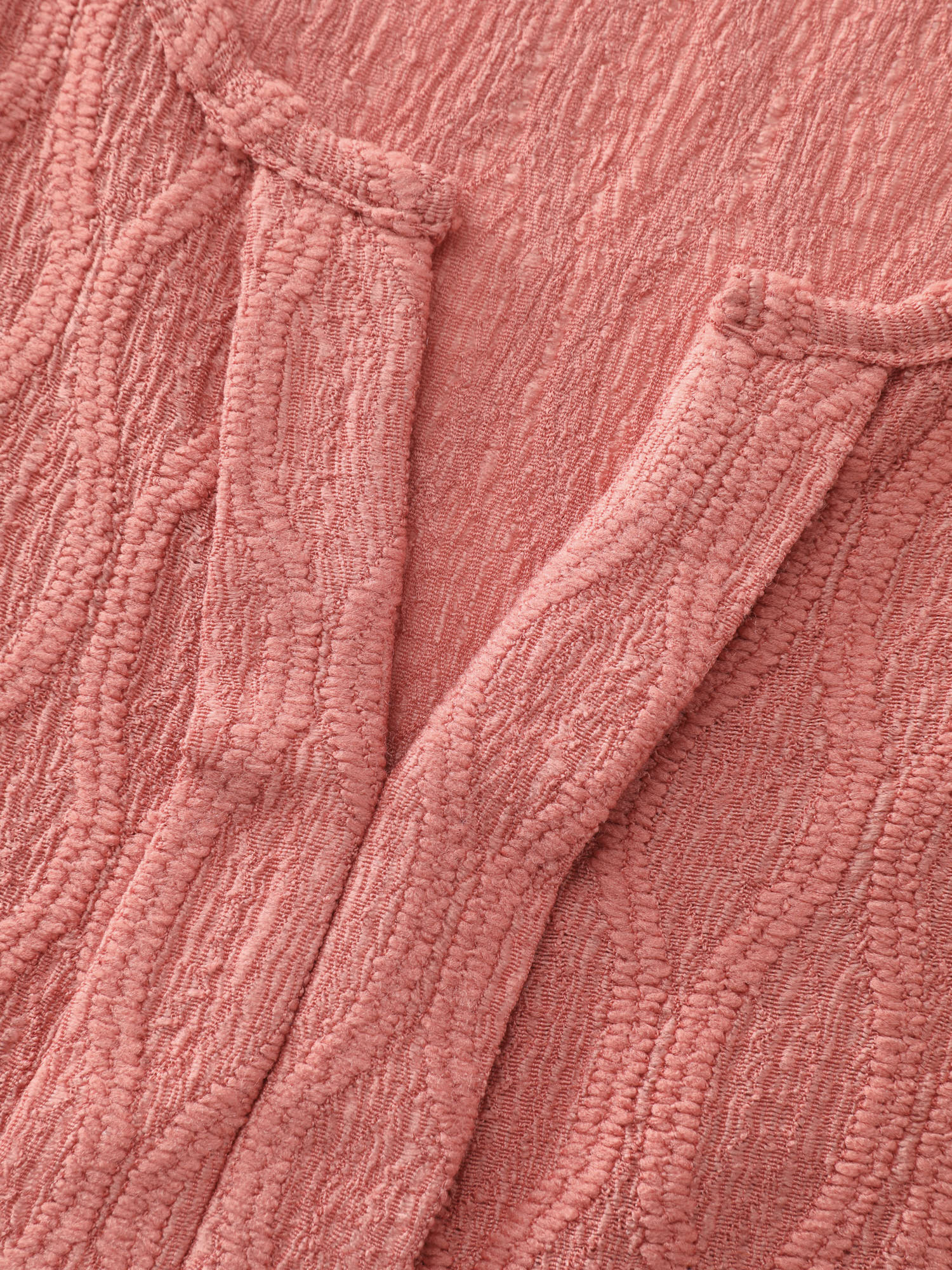 Textured Knot Placket Shirred Cuff Sleeve Top - Image 6