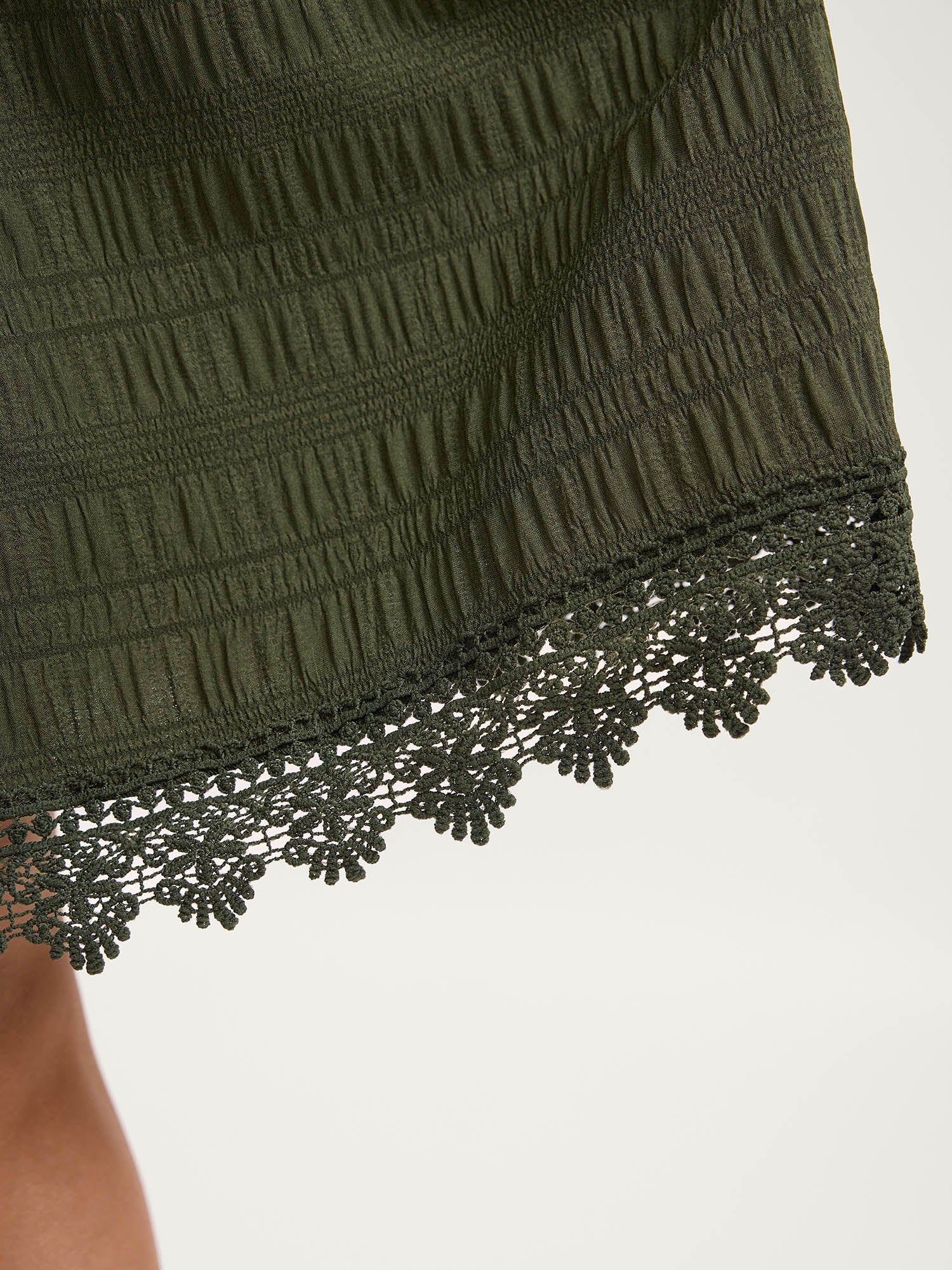 Textured Lace Adjustable Neck-Tie Midi Dress - Image 3