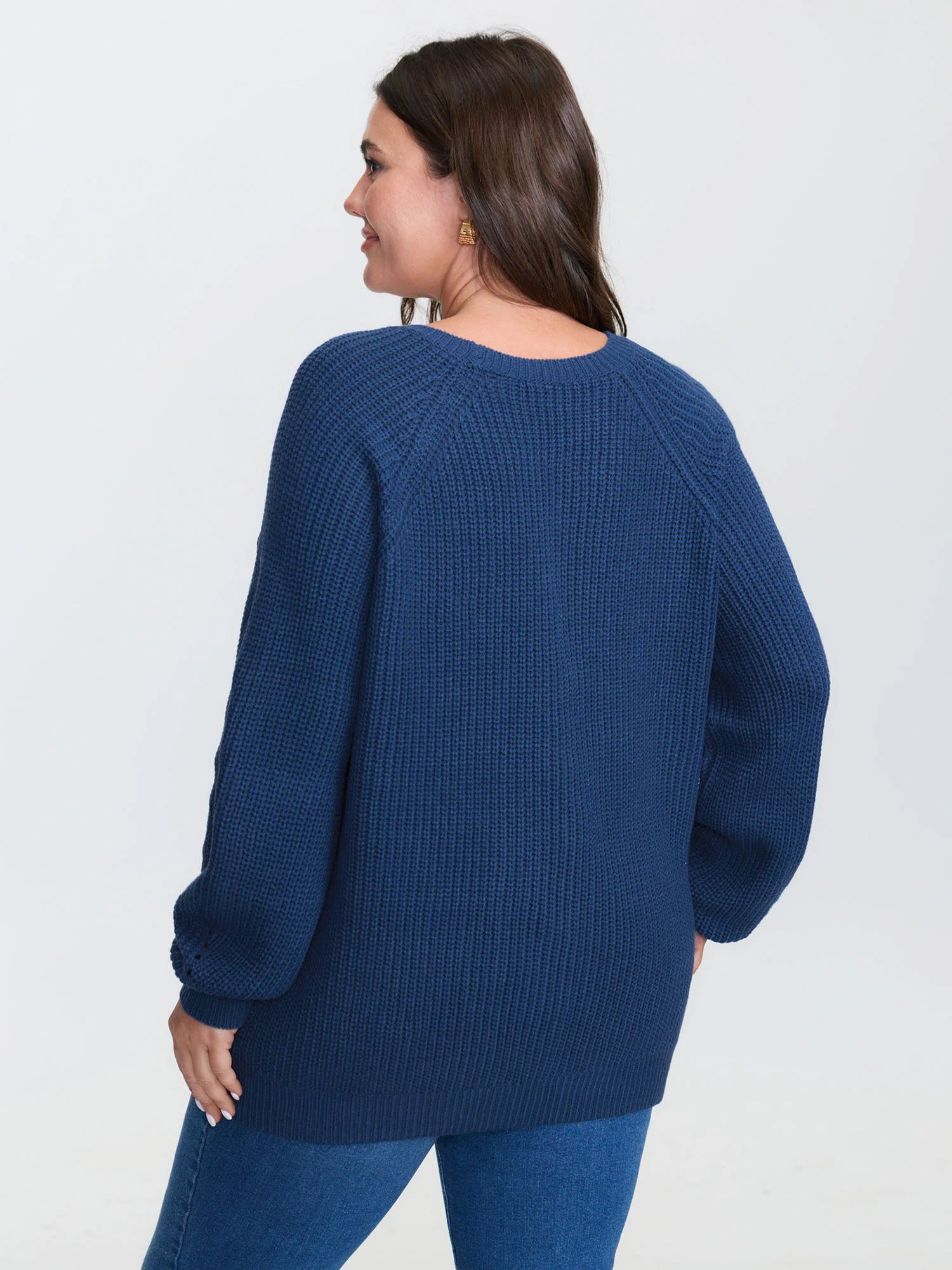 Textured Lace Cut-Out Shoulder Pullover - Image 4