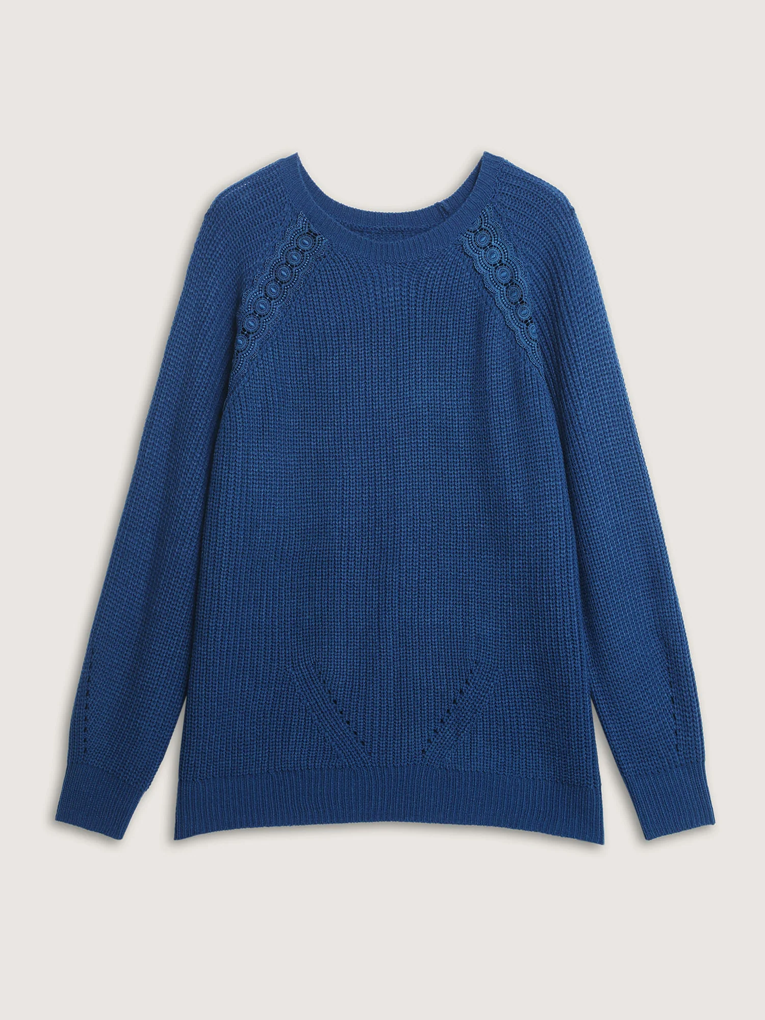 Textured Lace Cut-Out Shoulder Pullover - Image 7