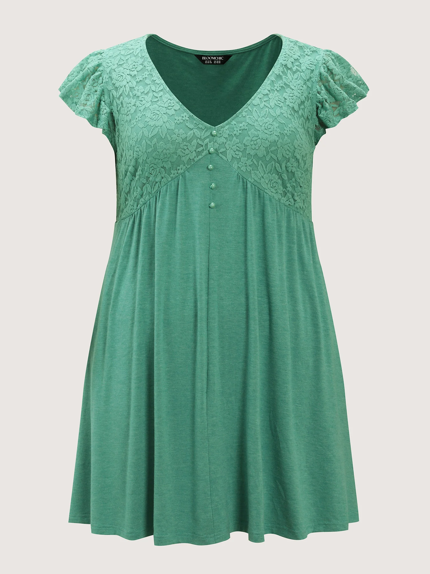 Textured Lace Ruffled Sleeve Nightgown - Image 7