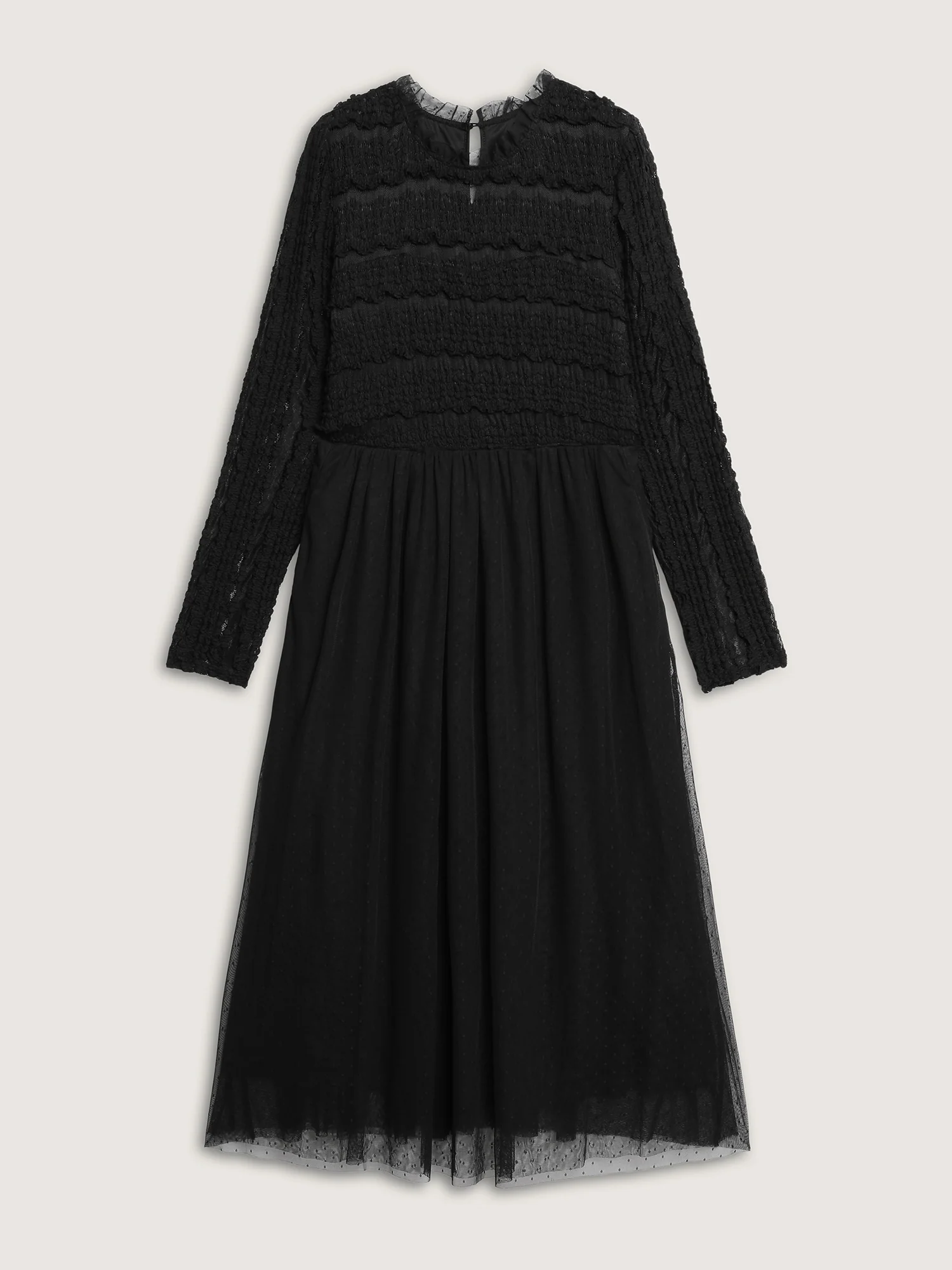 Textured Lace Sheer Lined Maxi Dress - Image 8