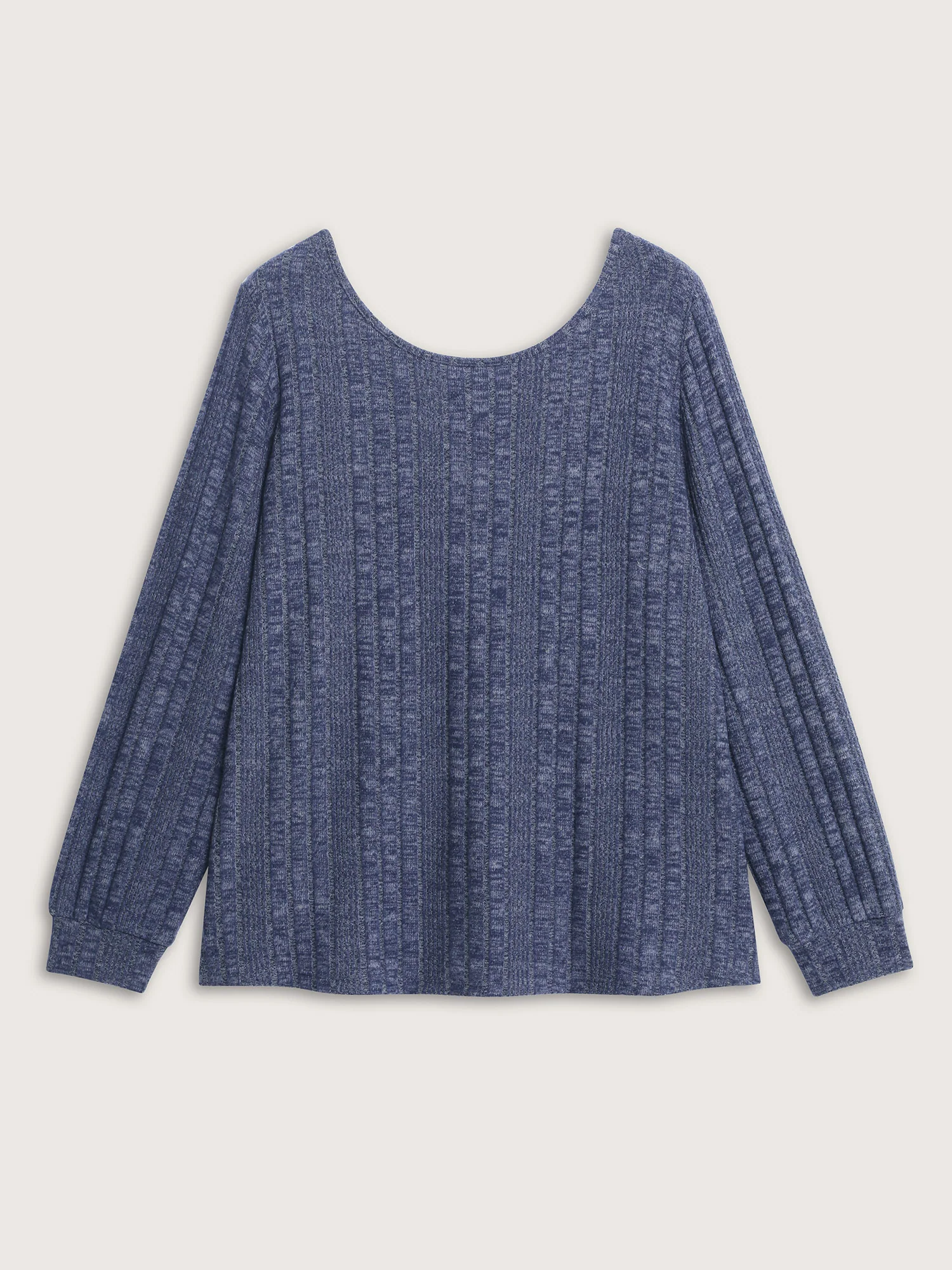 Textured Lace Trim Cut-Out Back Sweatshirt - Image 7