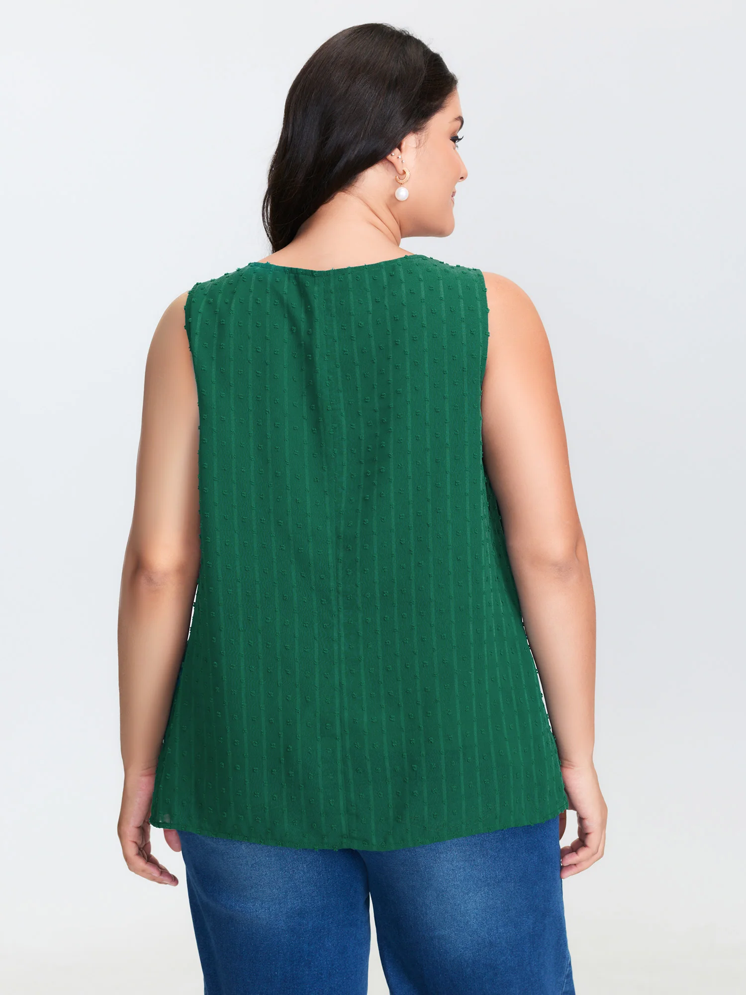 Textured Lace V-Neck Tank Top - Image 4