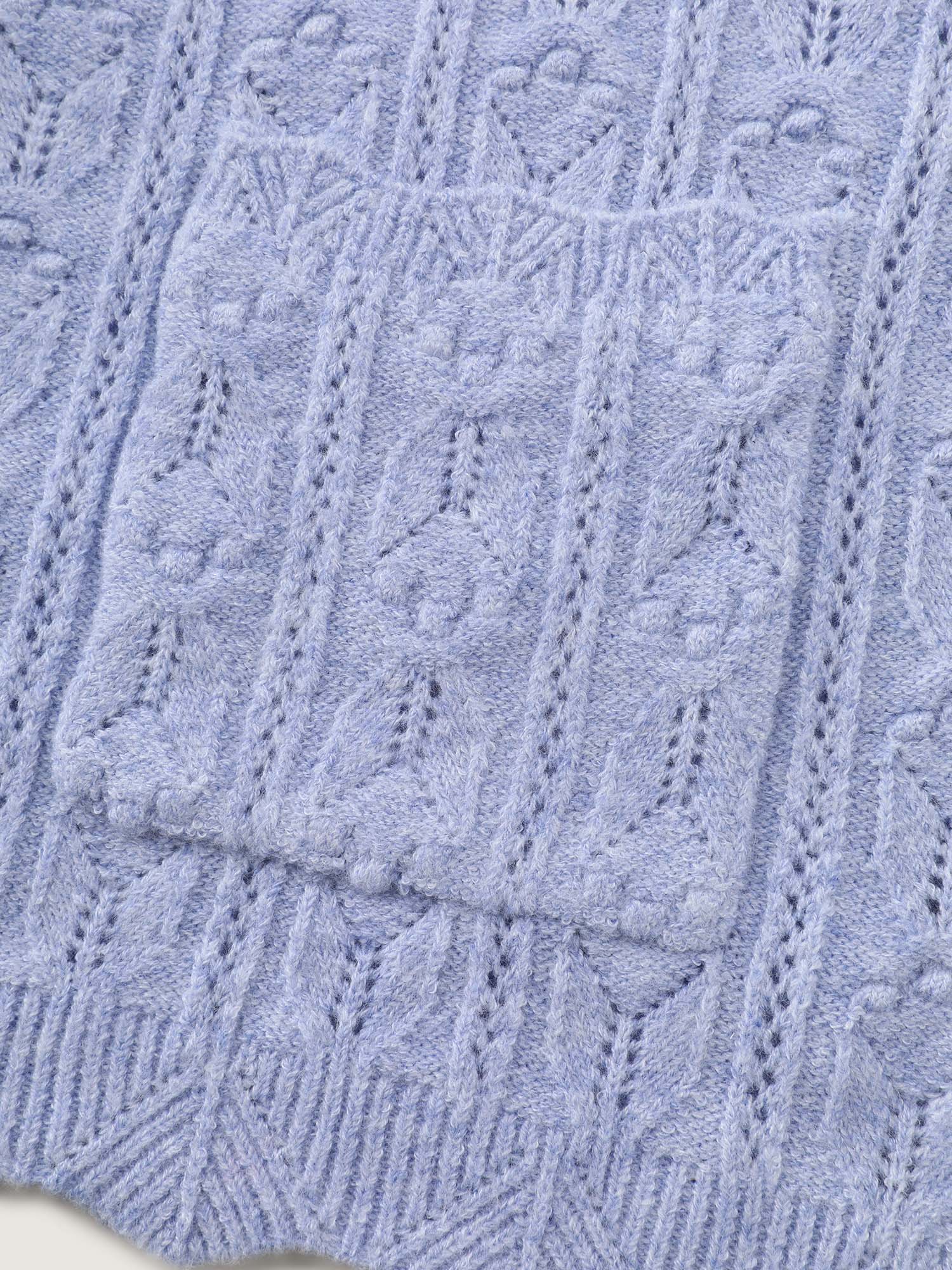 Textured Lantern Sleeve Button Knit Cardigan - Image 8