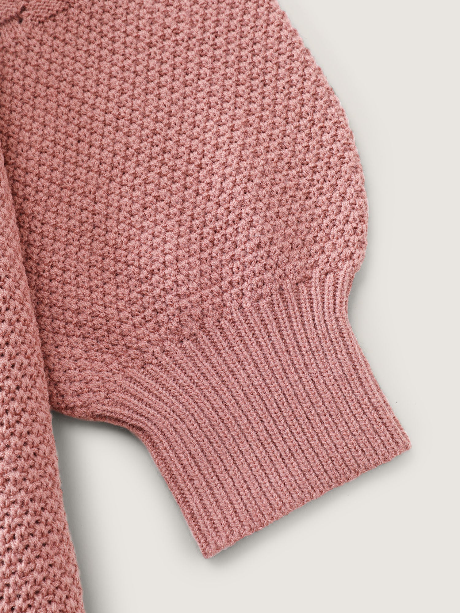 Textured Lantern Sleeve Ribbed-Hem Pullover - Image 7