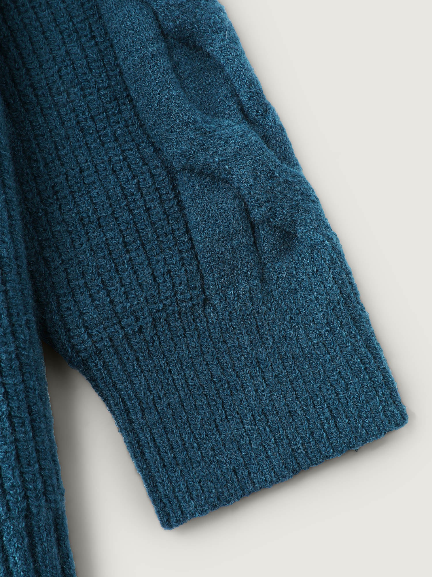 Textured Lapel Collar Zipper Pullover - Image 6