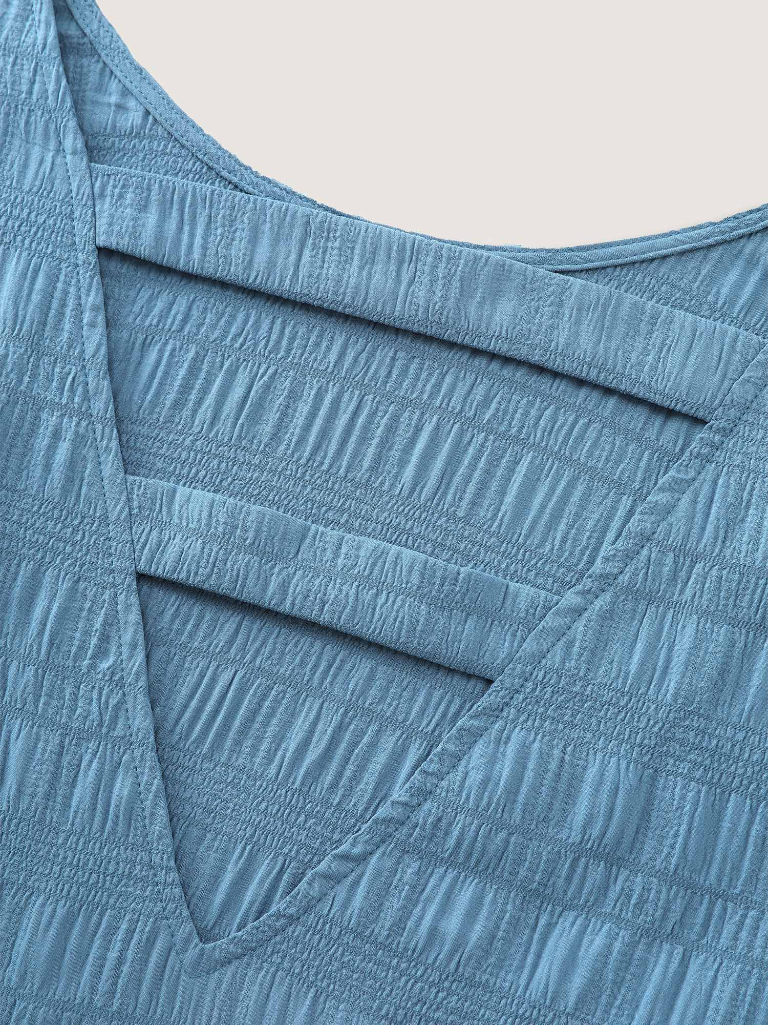 Textured Layered Ruffled Sleeve Blouse - Image 5