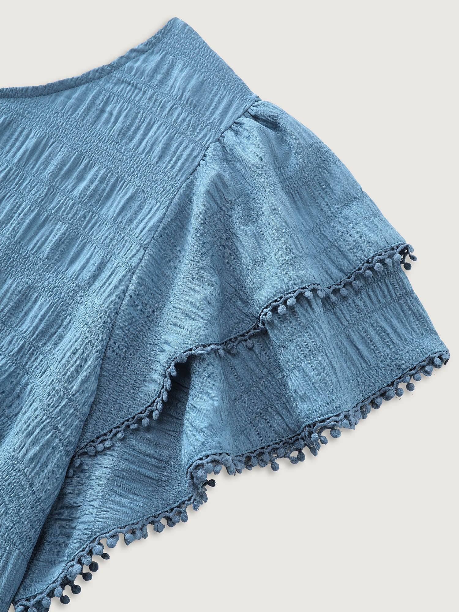 Textured Layered Ruffled Sleeve Blouse - Image 6