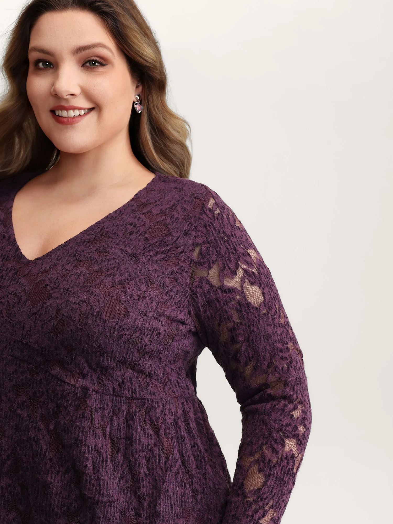 Textured Lined Fit and Flare Knit Top - Image 2