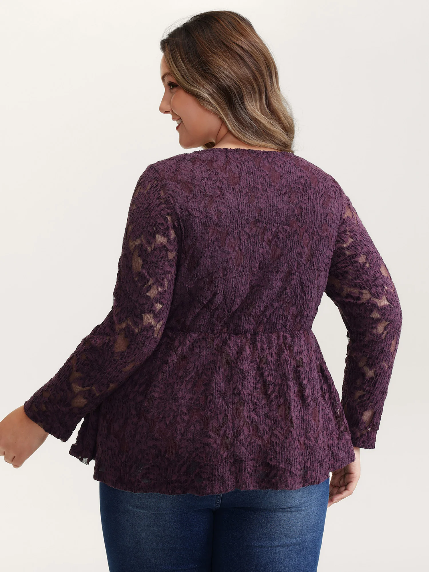 Textured Lined Fit and Flare Knit Top - Image 4