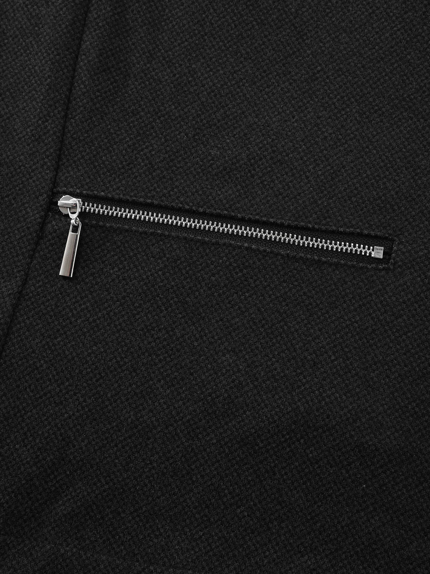 Textured Lined Zipper Pocket Blazer - Image 5