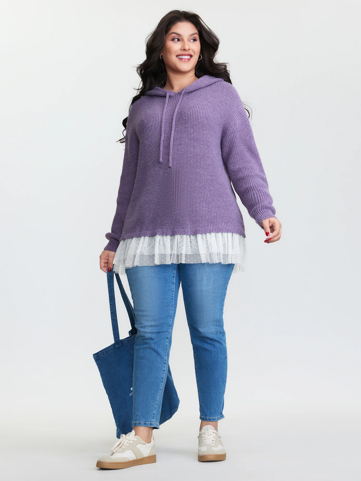 Textured Mesh Hooded Pullover - Image 2