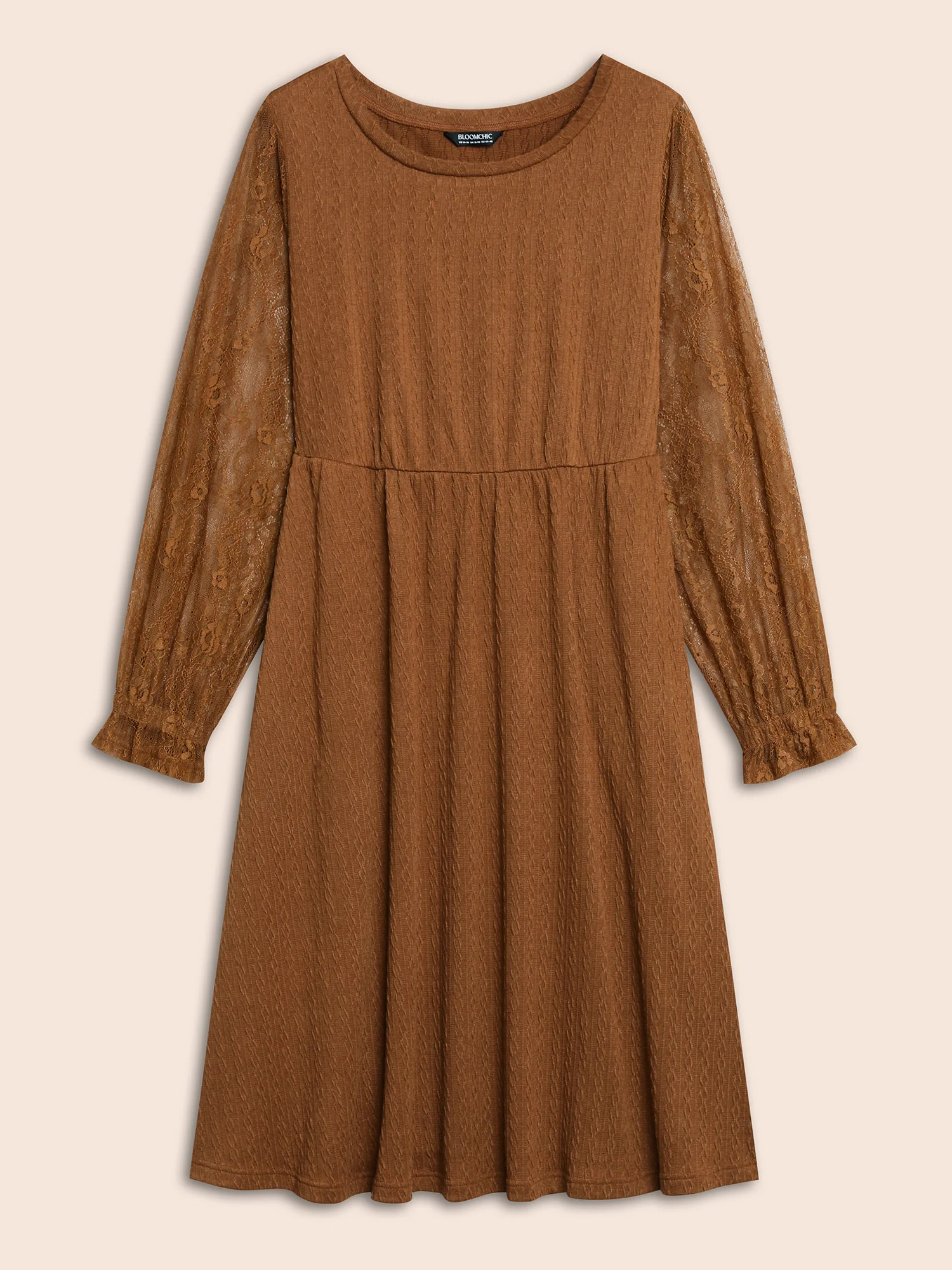 Textured Mesh Patchwork Ruffles Dress - Image 8