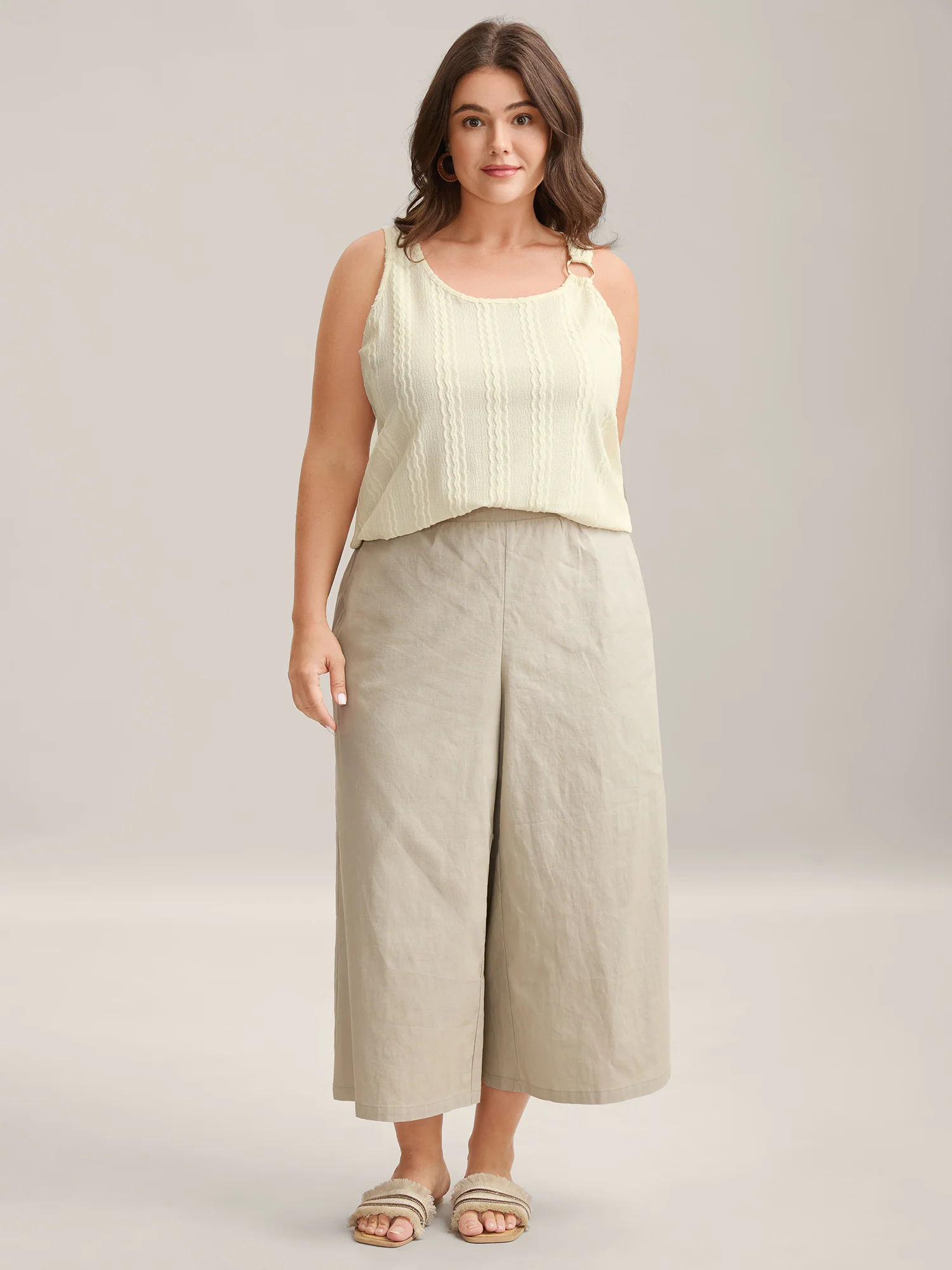 Textured Metal Ring Sheer Tank Top - Image 3