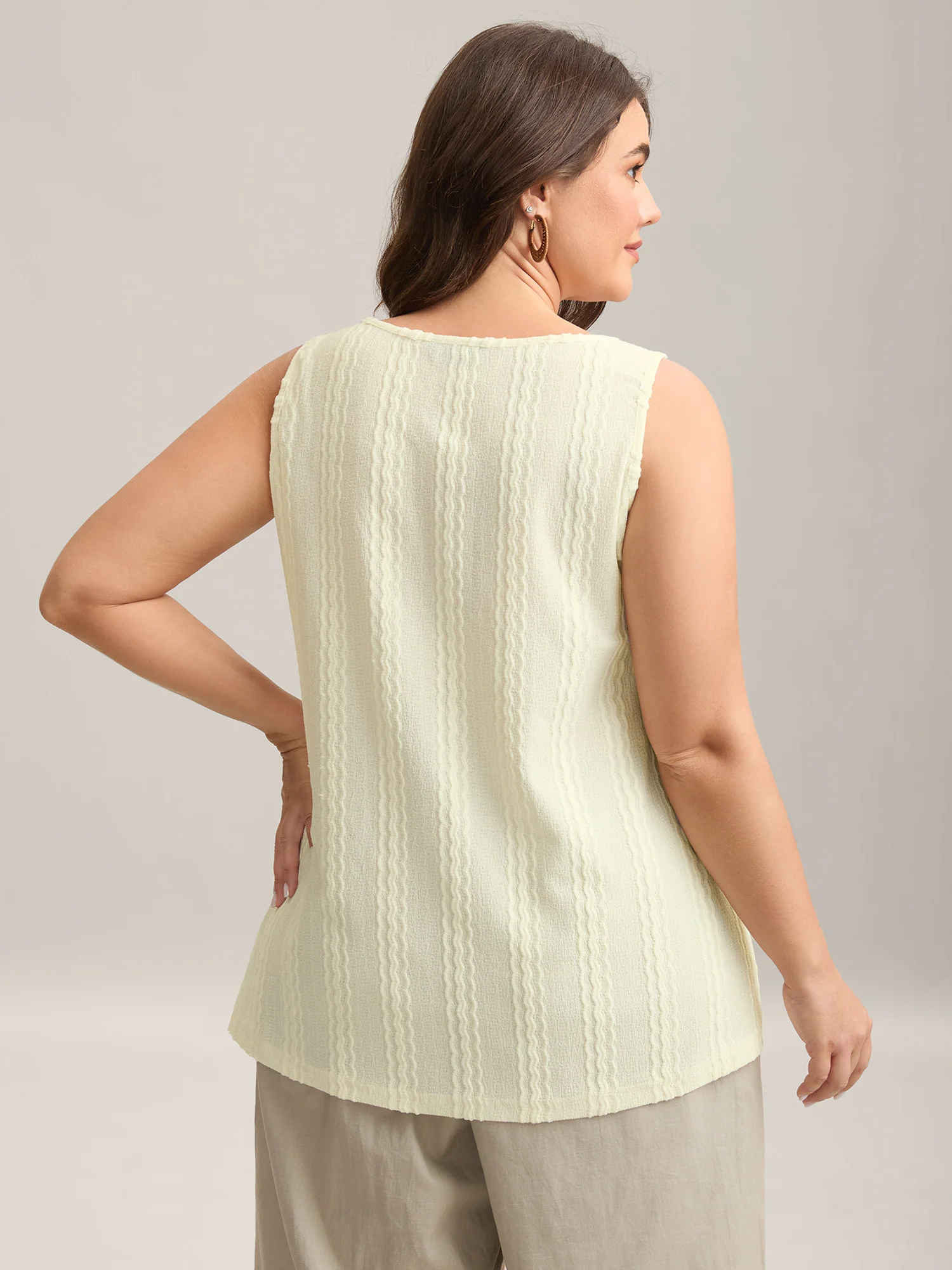 Textured Metal Ring Sheer Tank Top - Image 4