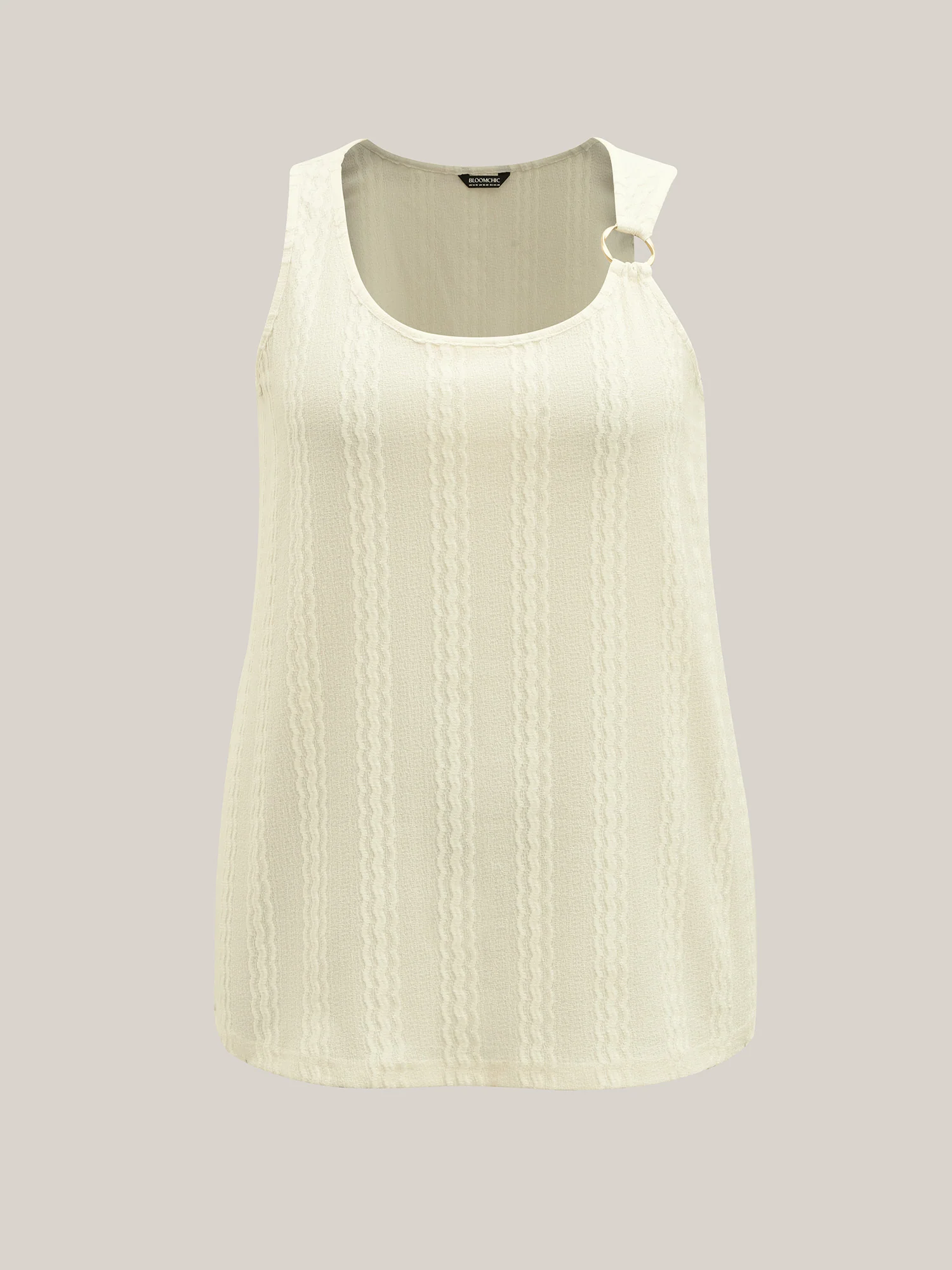 Textured Metal Ring Sheer Tank Top - Image 6