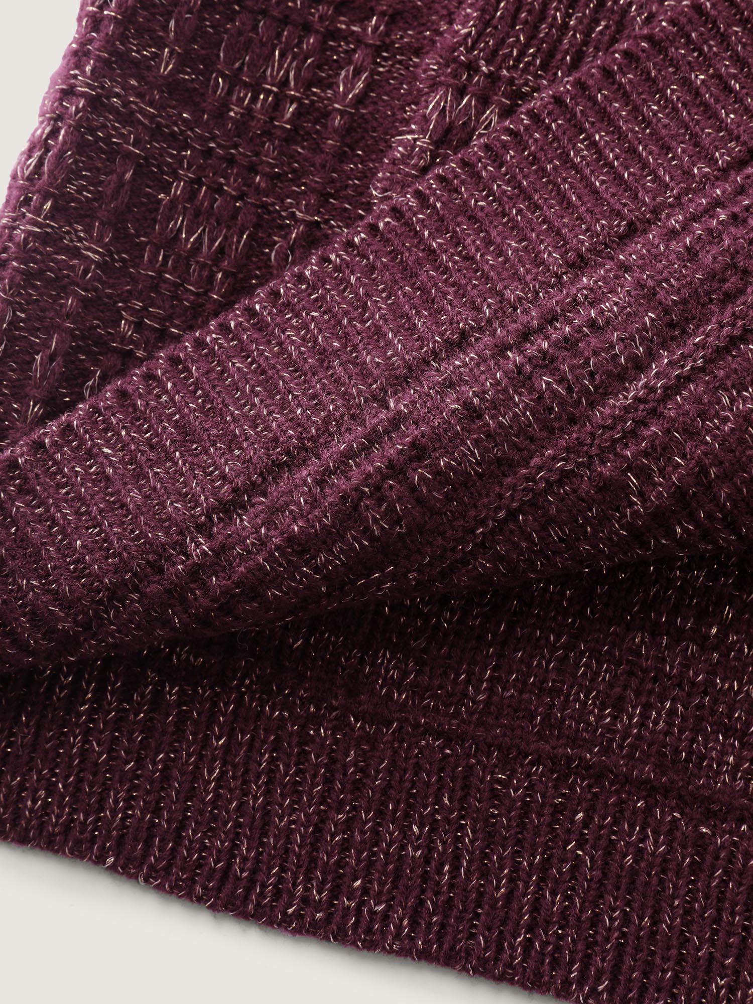 Textured Metallic Thread Button Knit Cardigan - Image 6