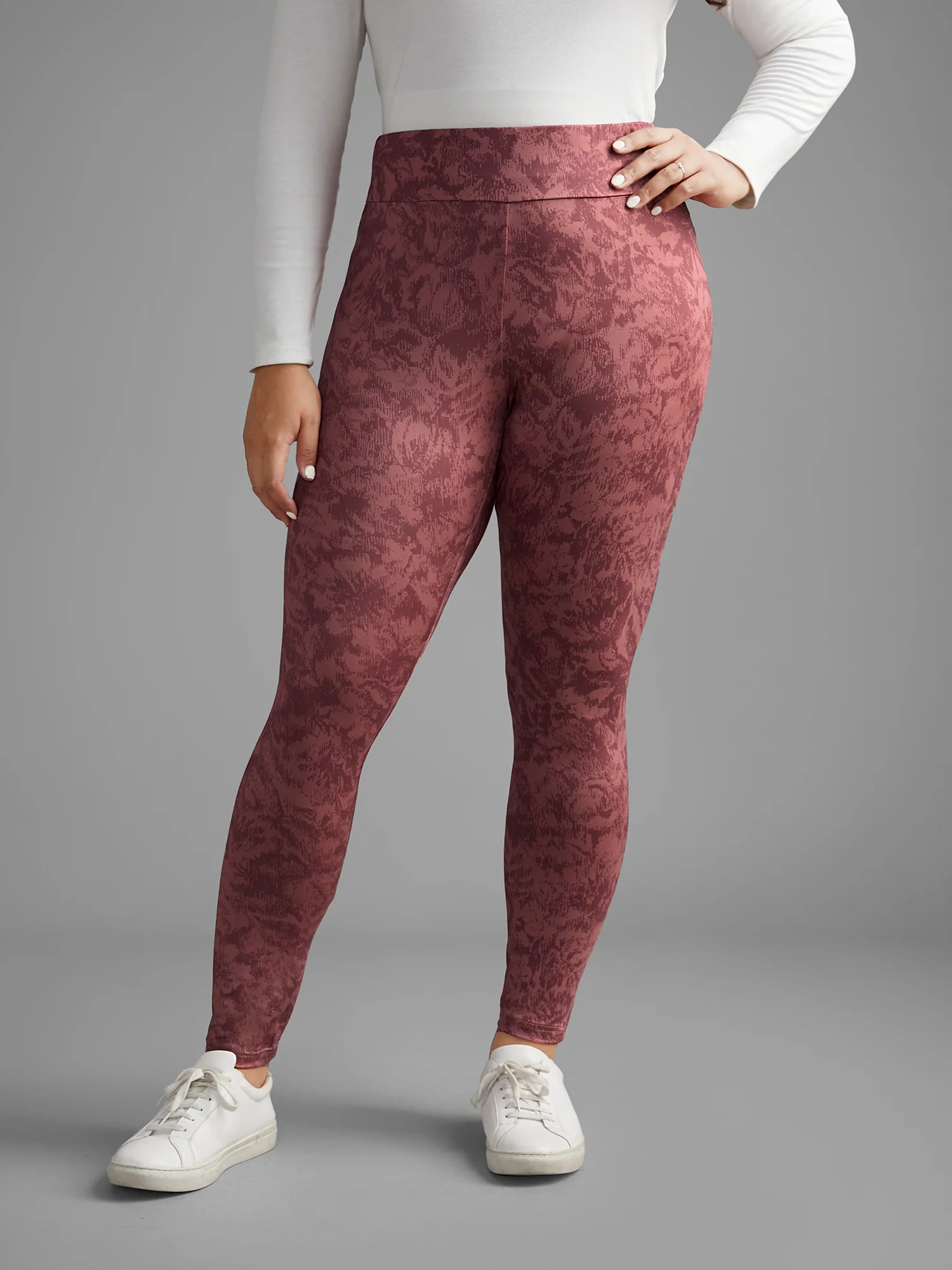 Textured Mid Rise Skinny Leggings - Image 4