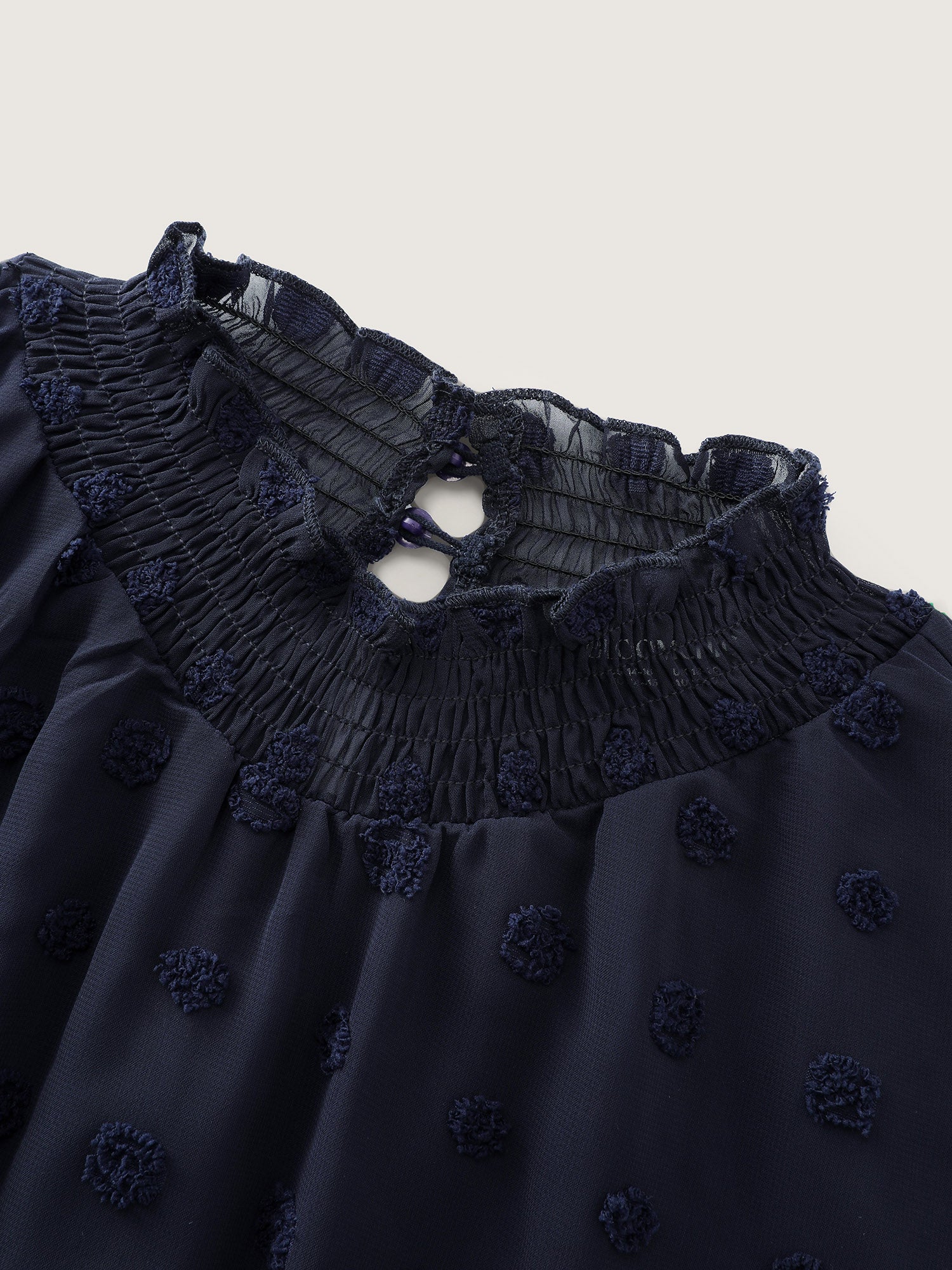 Textured Mock Neck Ruffled Sleeve Jumpsuit - Image 5