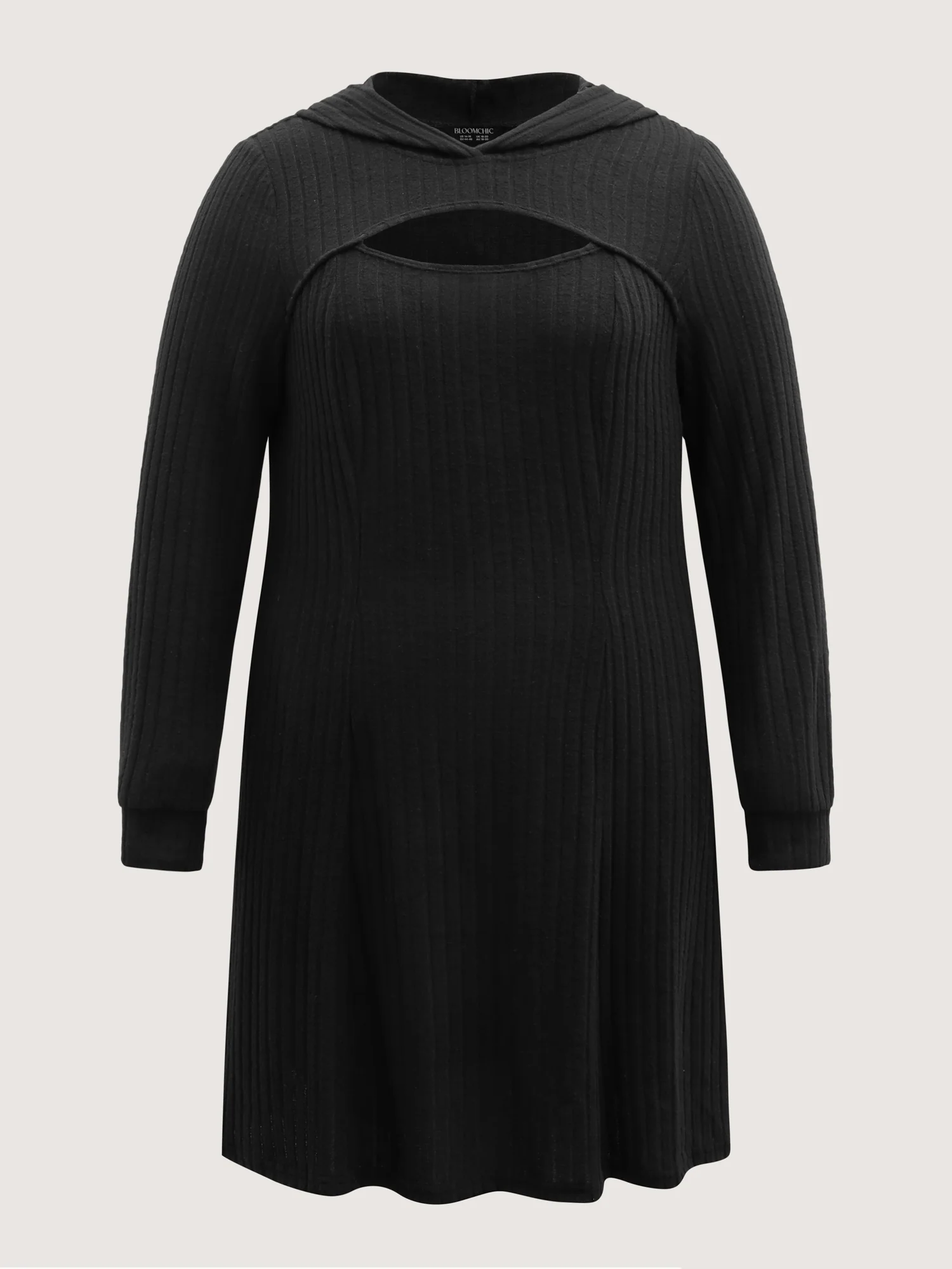 Textured Neck Cut-Out A-Line Midi Dress - Image 7