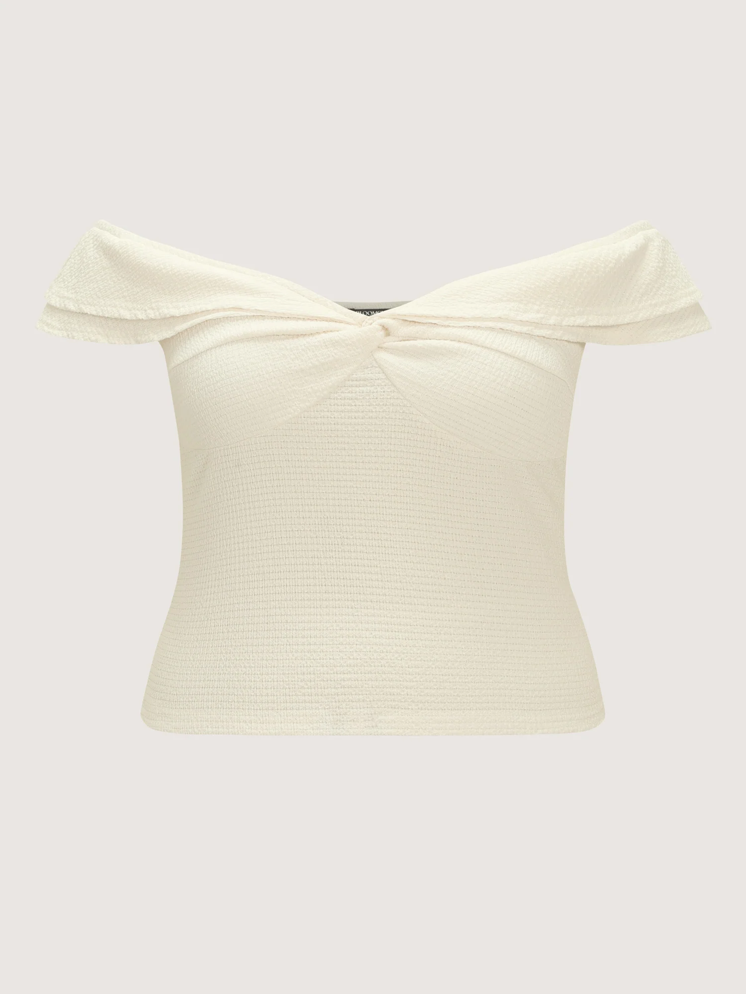 Textured Off-Shoulder Cinched-Waist Knit Top - Image 7