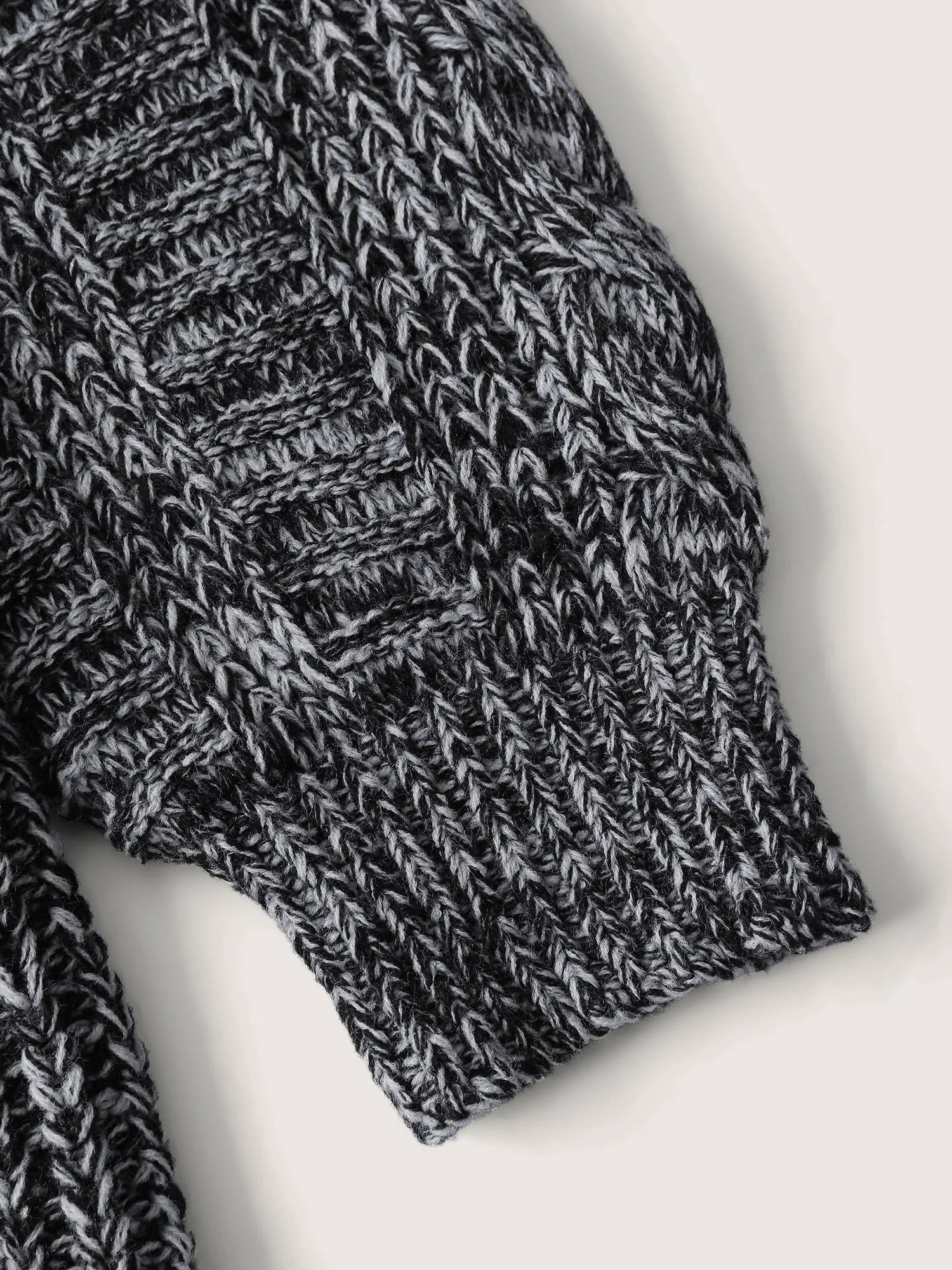Textured Open Front Hooded Knit Cardigan - Image 7