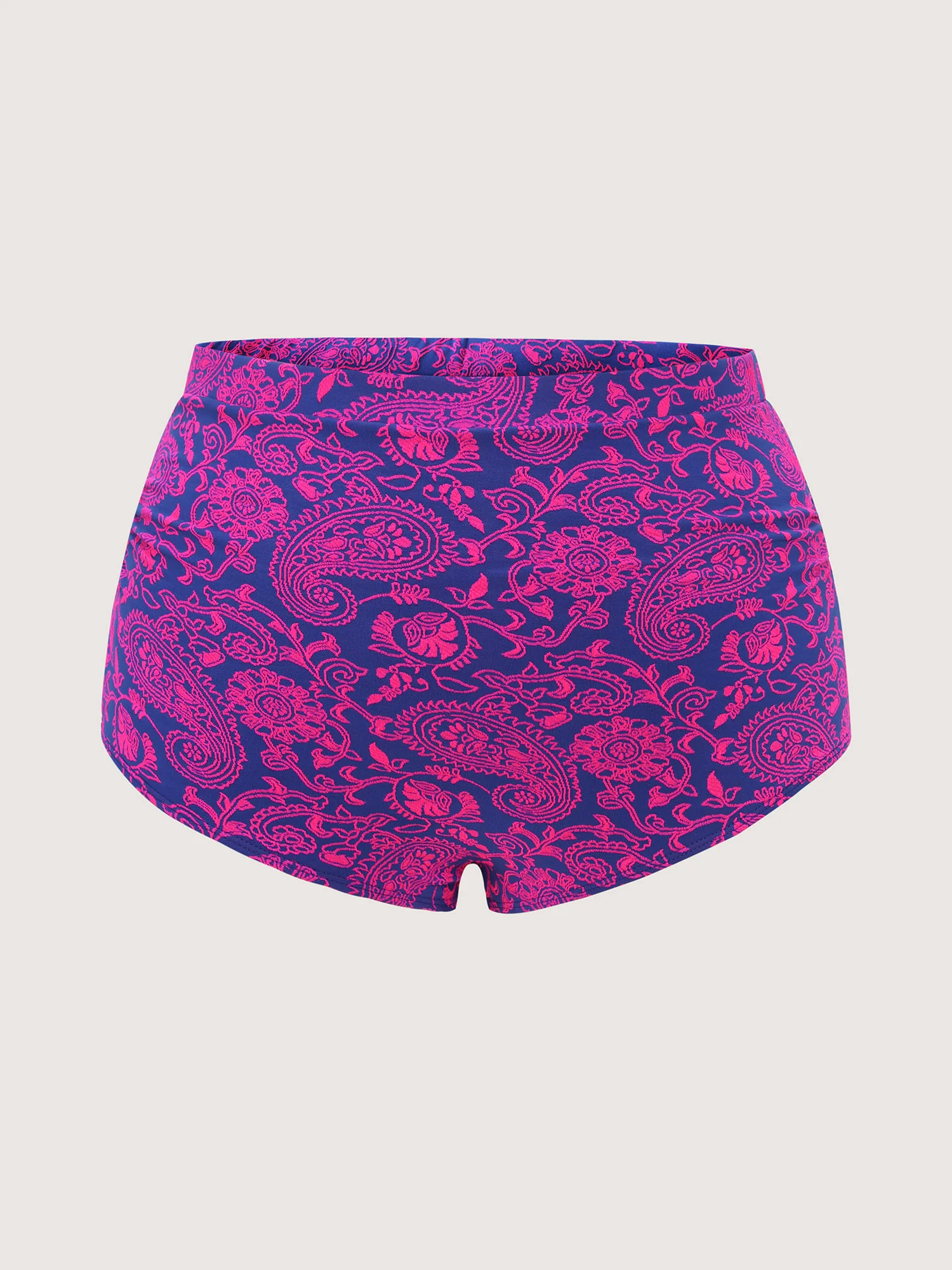Textured Paisley Print Ruched Swim Bottoms - Image 6
