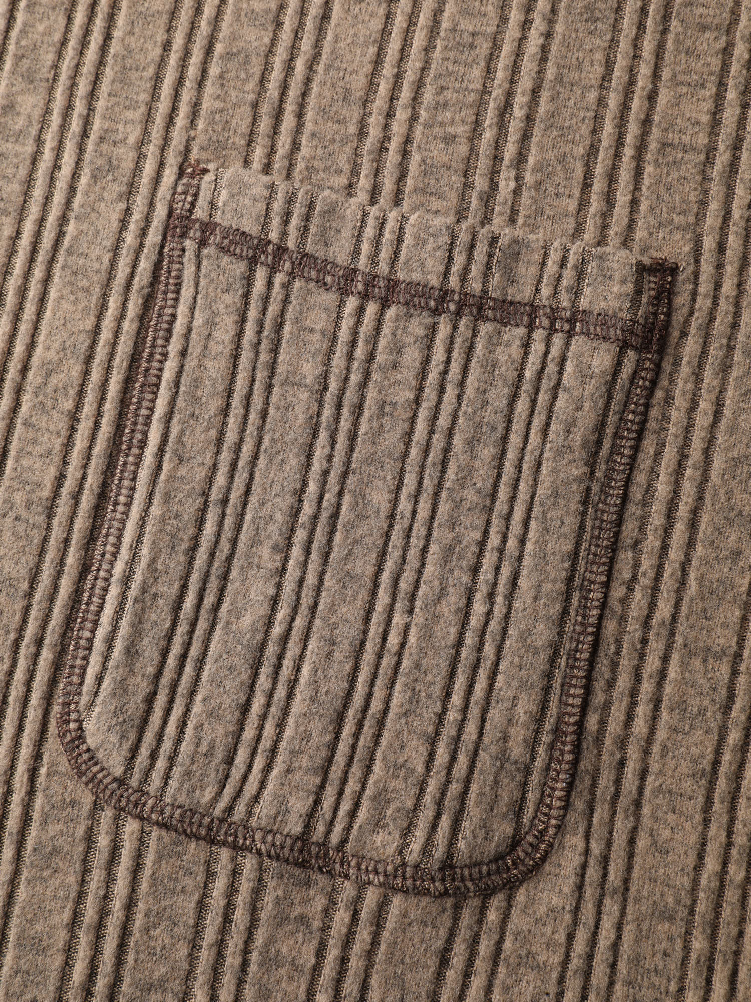 Textured Patch Pocket Round Neck Sweatshirt - Image 5
