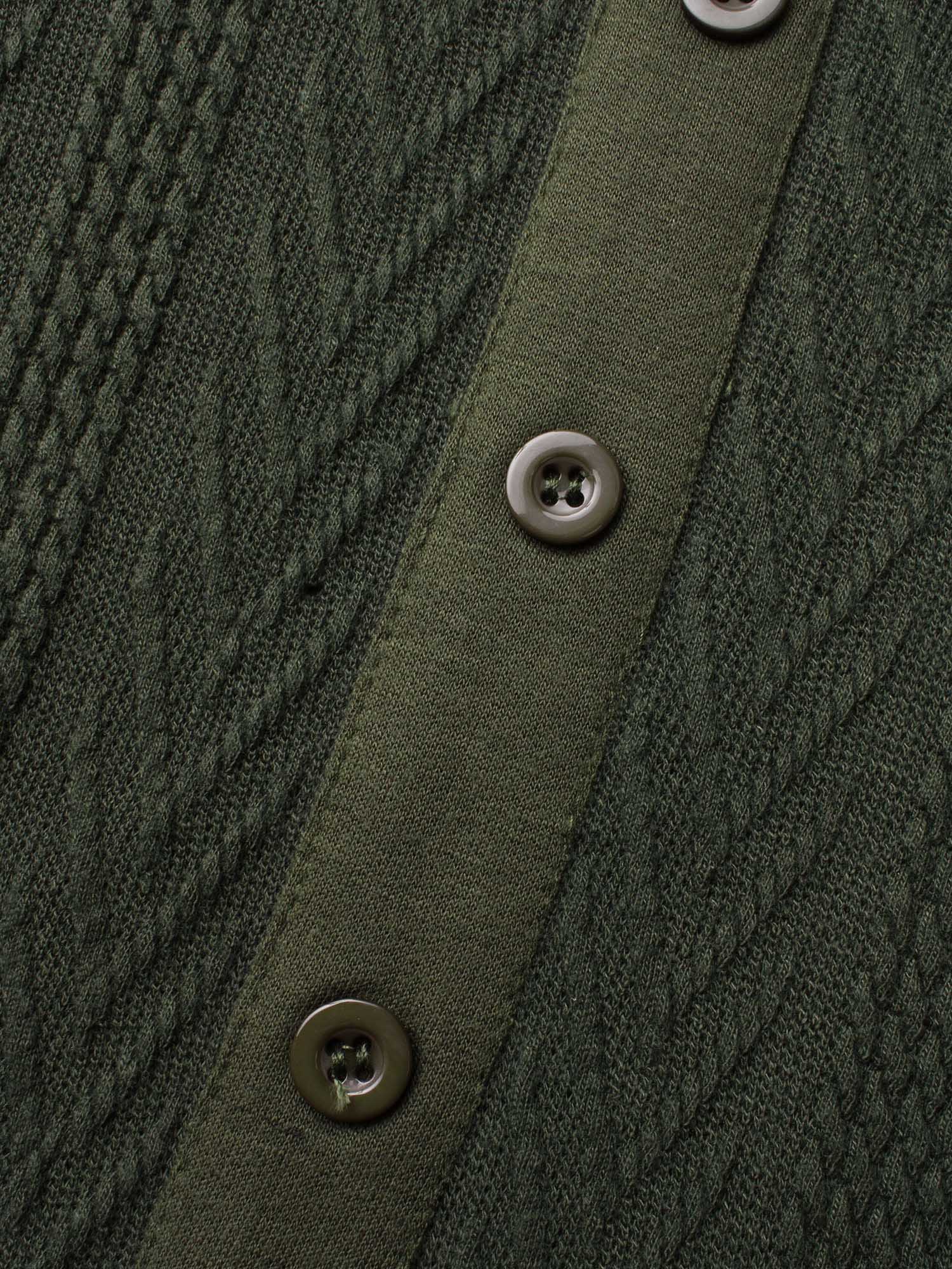 Textured Patchwork Button Detail Midi Dress - Image 6