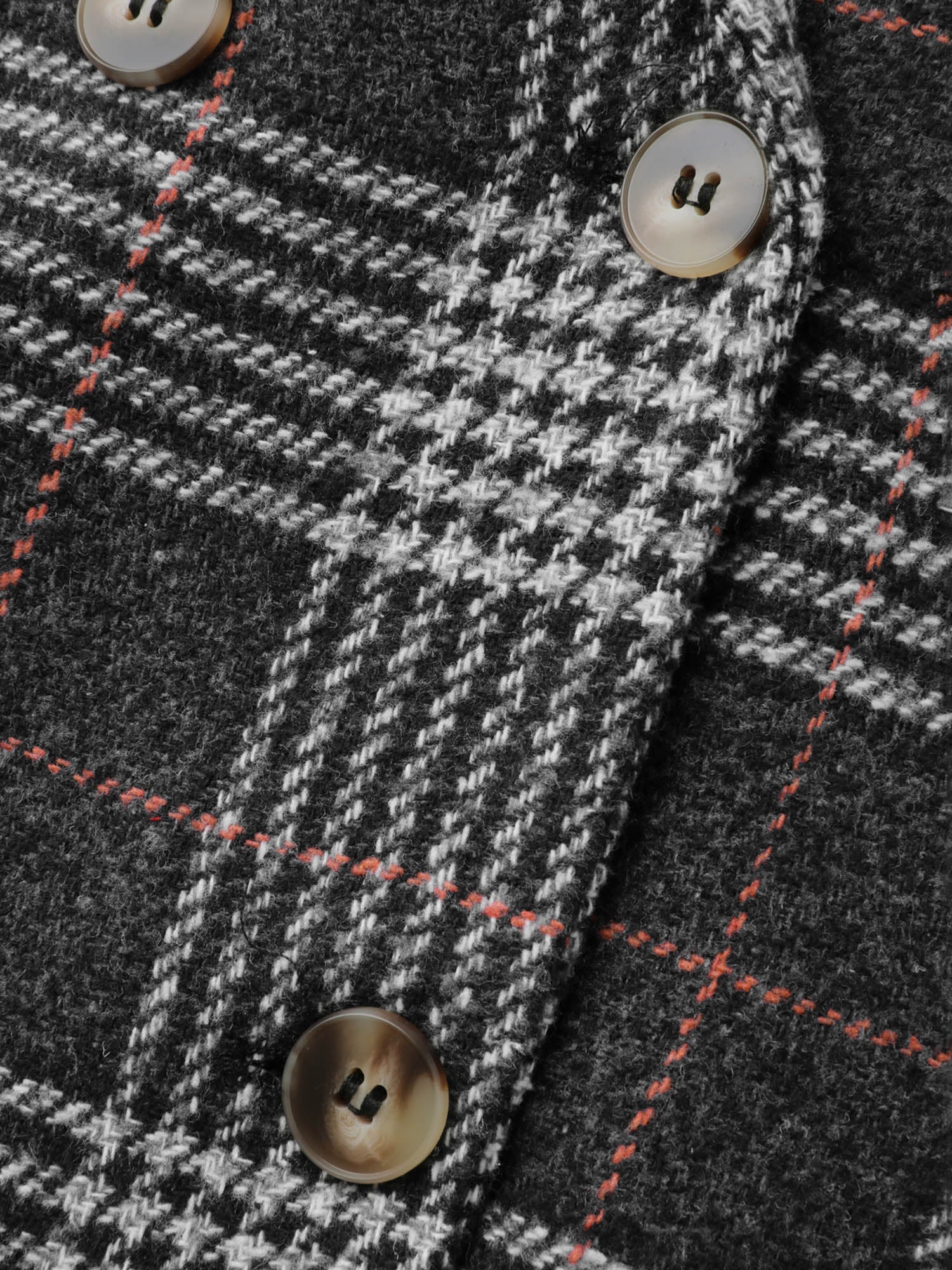 Textured Plaid Pattern Pockets Long Vest - Image 8
