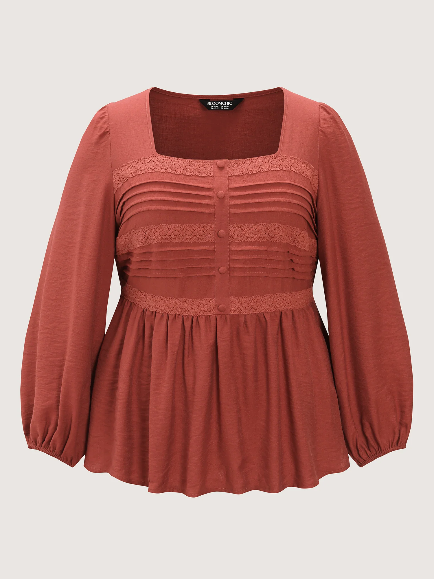 Textured Pleated Cinched-Flared Blouse - Image 5