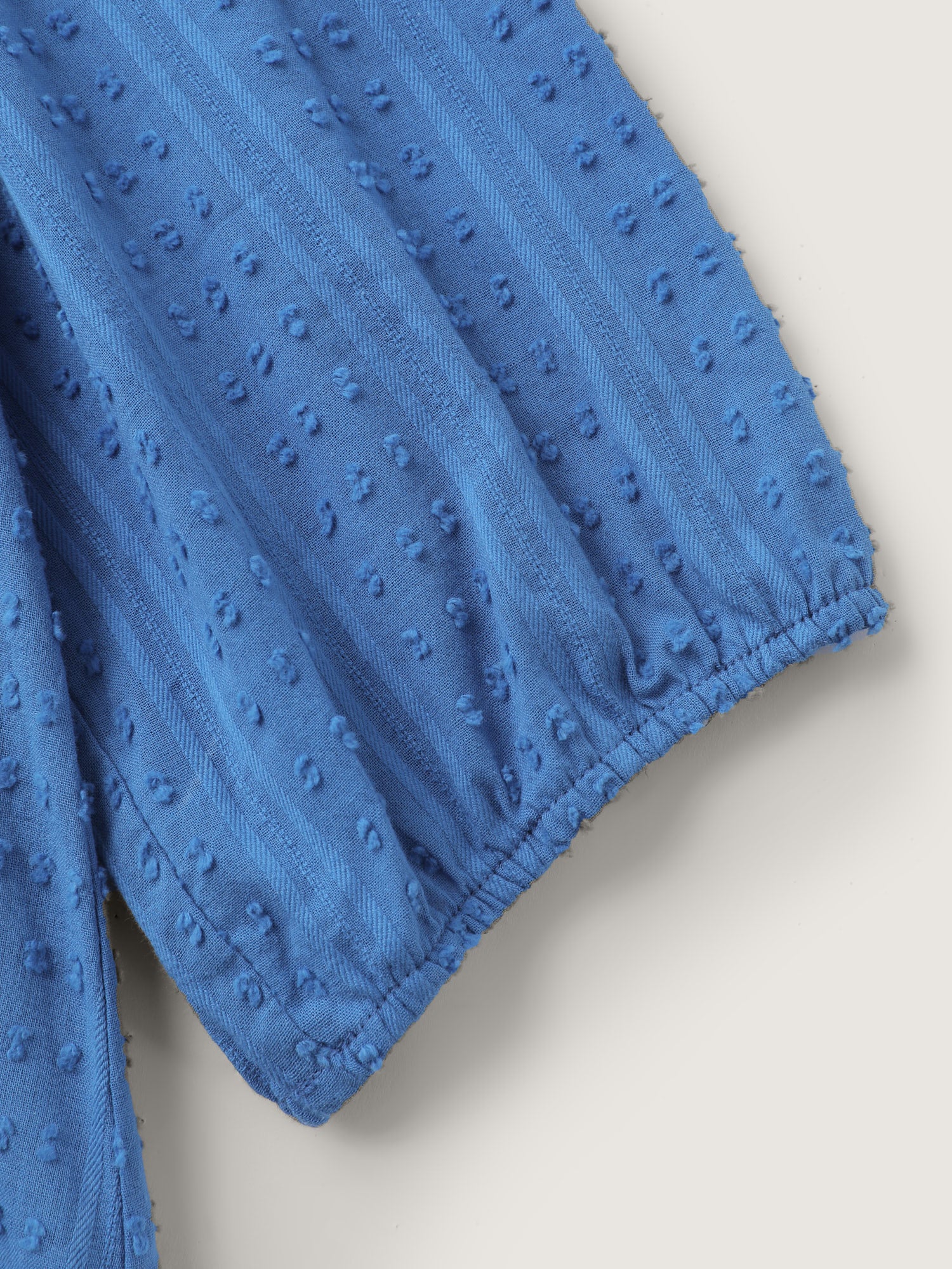 Textured Pleated Notched Neckline Blouse - Image 6