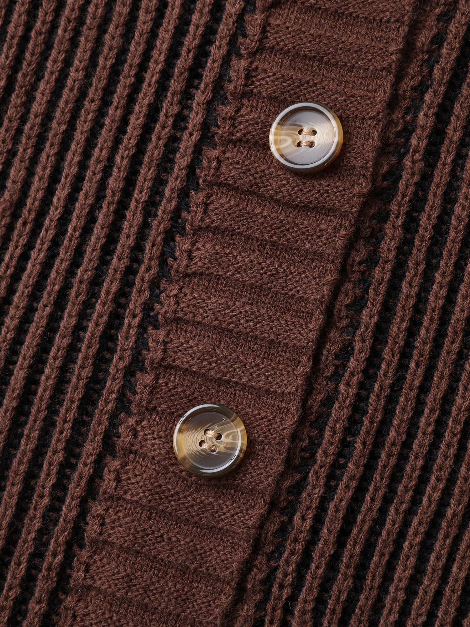 Textured Pocket Buttons Solid Knit Cardigan - Image 6