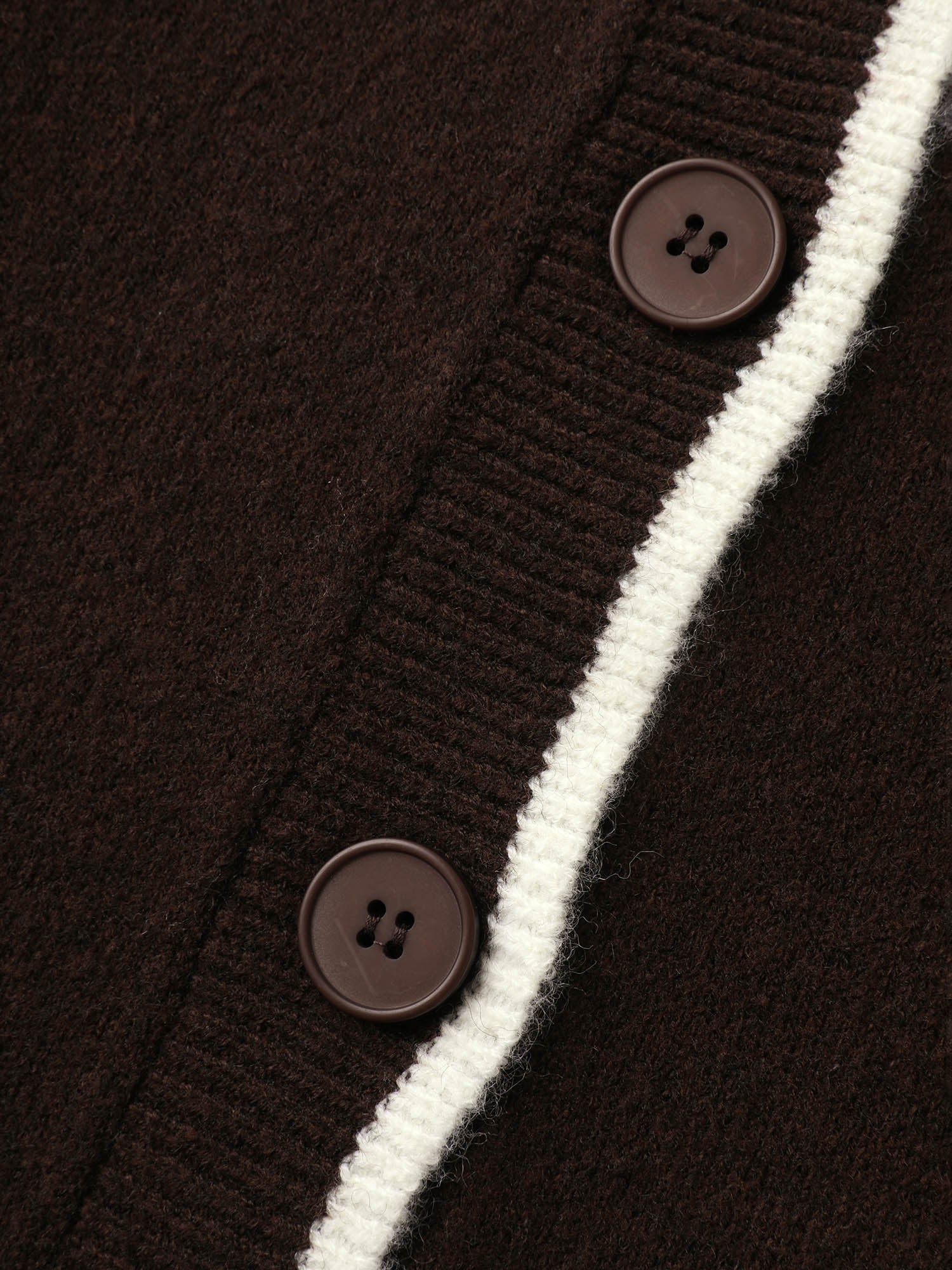 Textured Pocket Color Contrast Knit Cardigan - Image 7