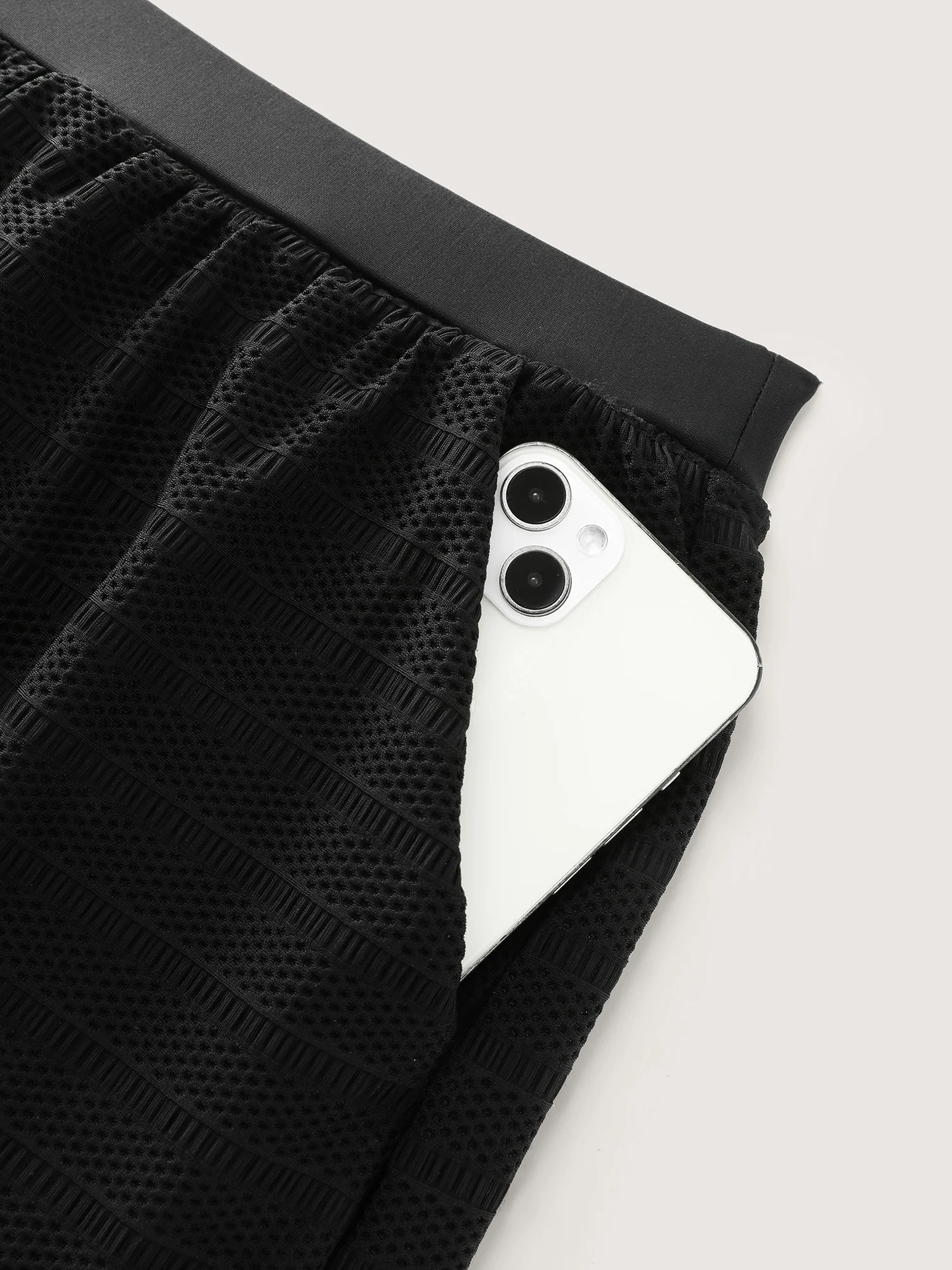 Textured Pocket High-Waisted Swim Shorts - Image 8