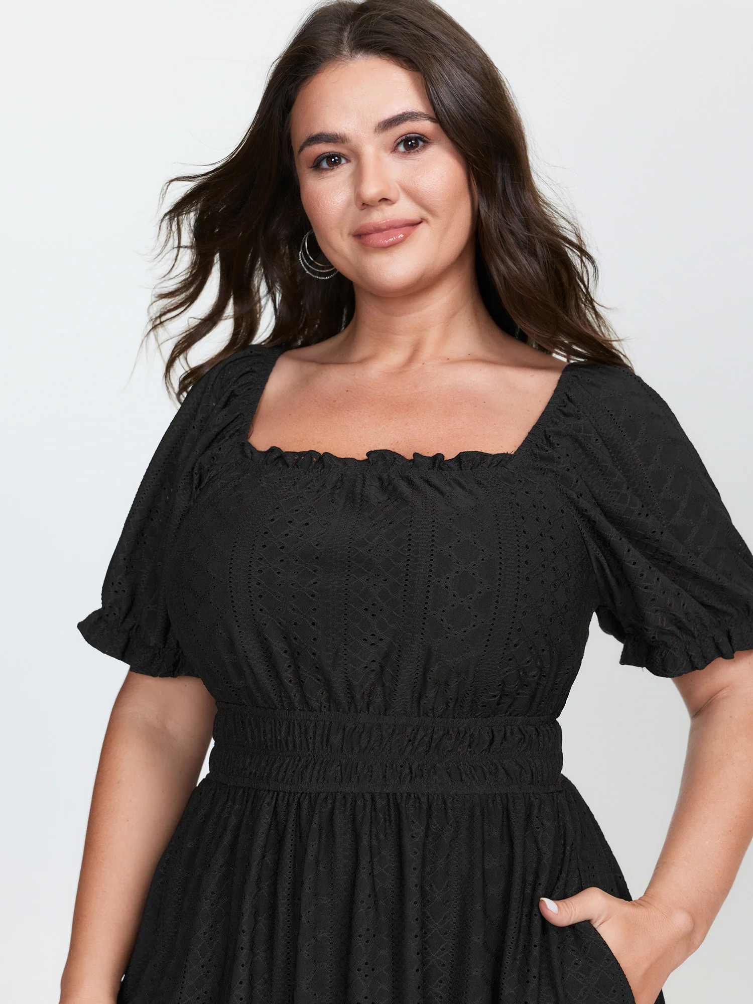 Textured Pocket Lined Mini Dress - Image 2