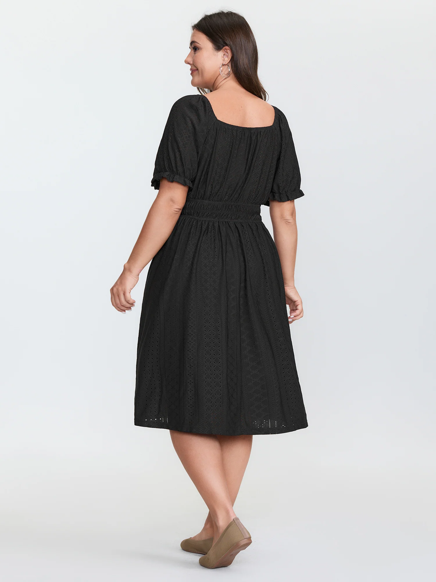 Textured Pocket Lined Mini Dress - Image 4