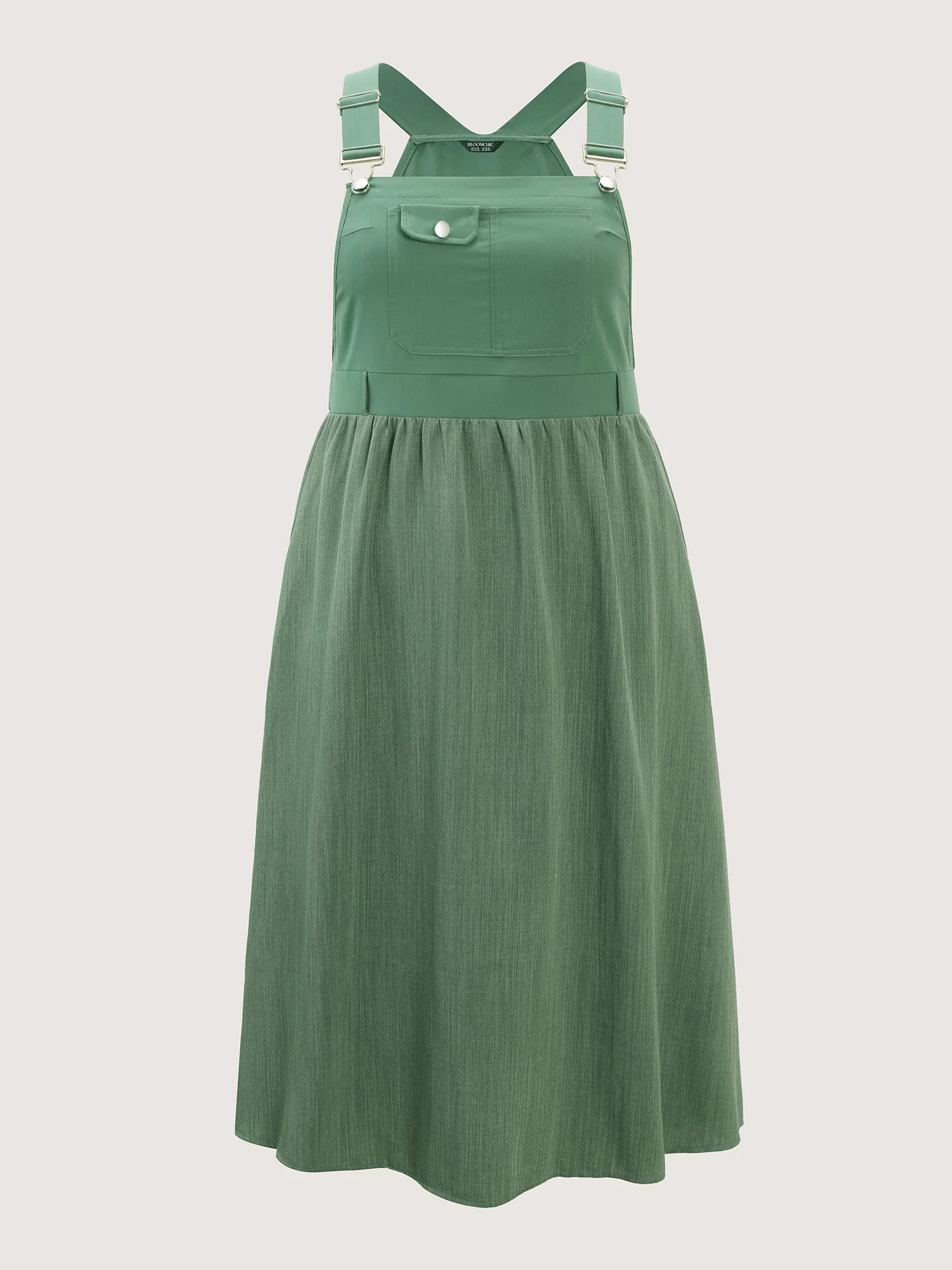 Textured Pockets Adjustable Overall Dress - Image 7