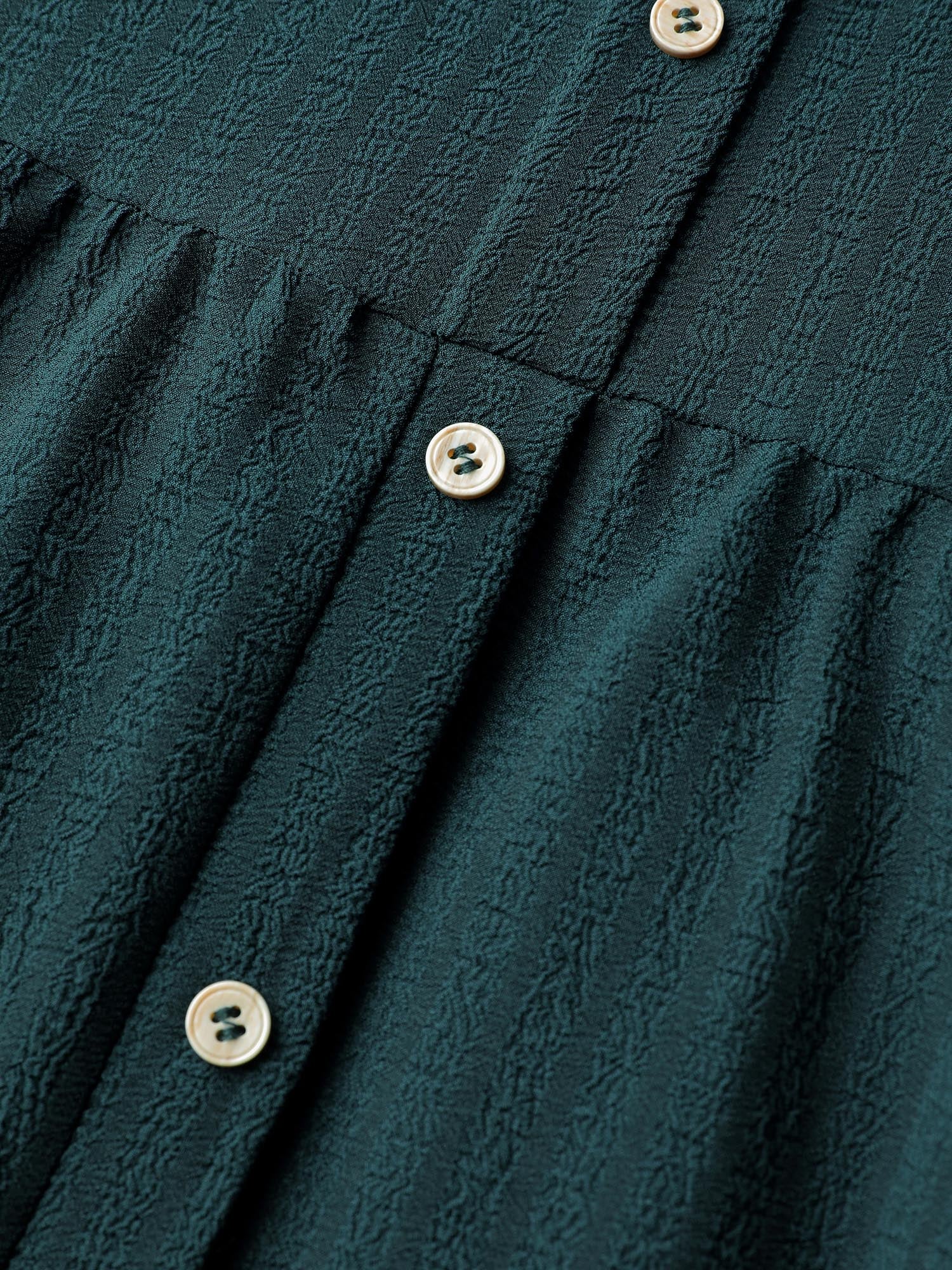 Textured Pockets Button Detail Tiered Maxi Dress - Image 5